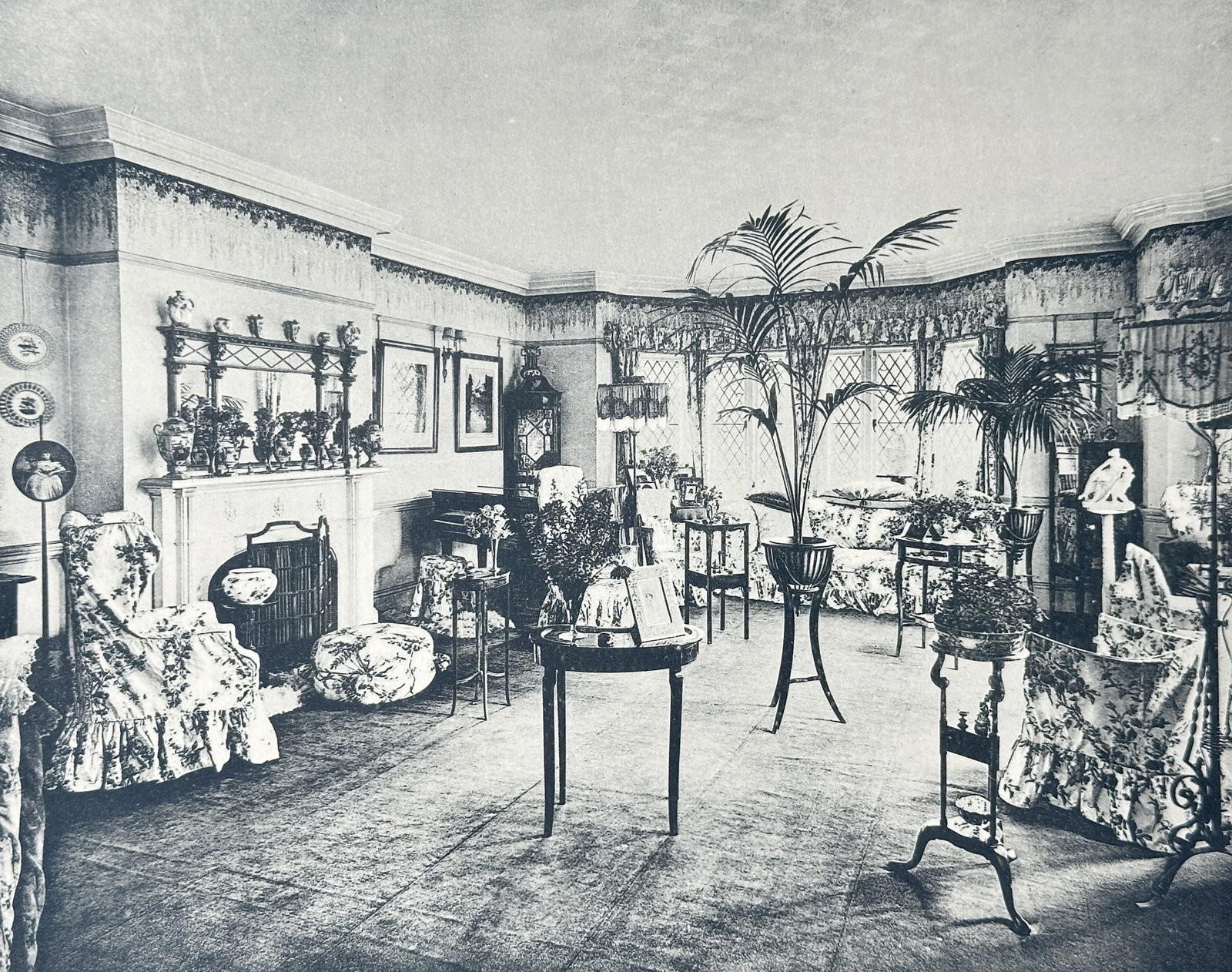 Louis Antonio Hayes – English Drawing Room Interior at Fernhurst, Pinkneys Green – Collotype (1 of 2)