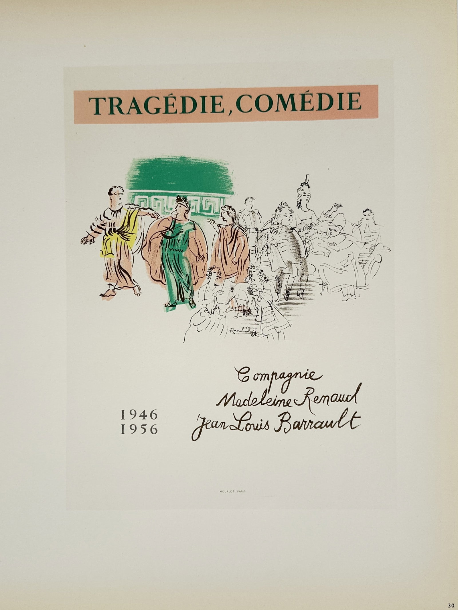 Raoul Dufy,after – Tragedy, Comedy: Compagnie Madeleine Renaud Jean-Louis Barrault (1 of 2)