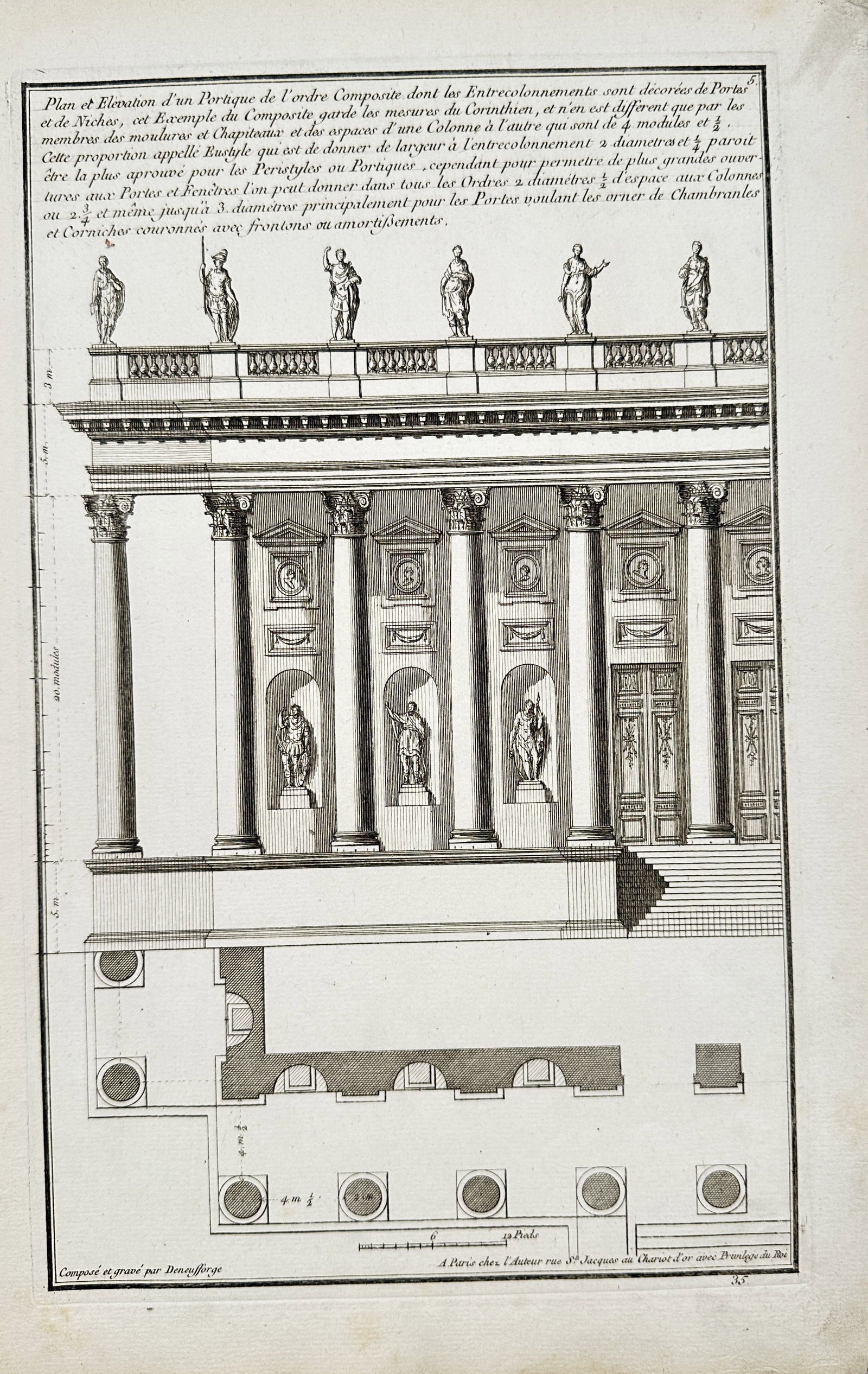 Jean-François de Neufforge – Architectural Study of a Portico in the Composite Order – (1 of 2)