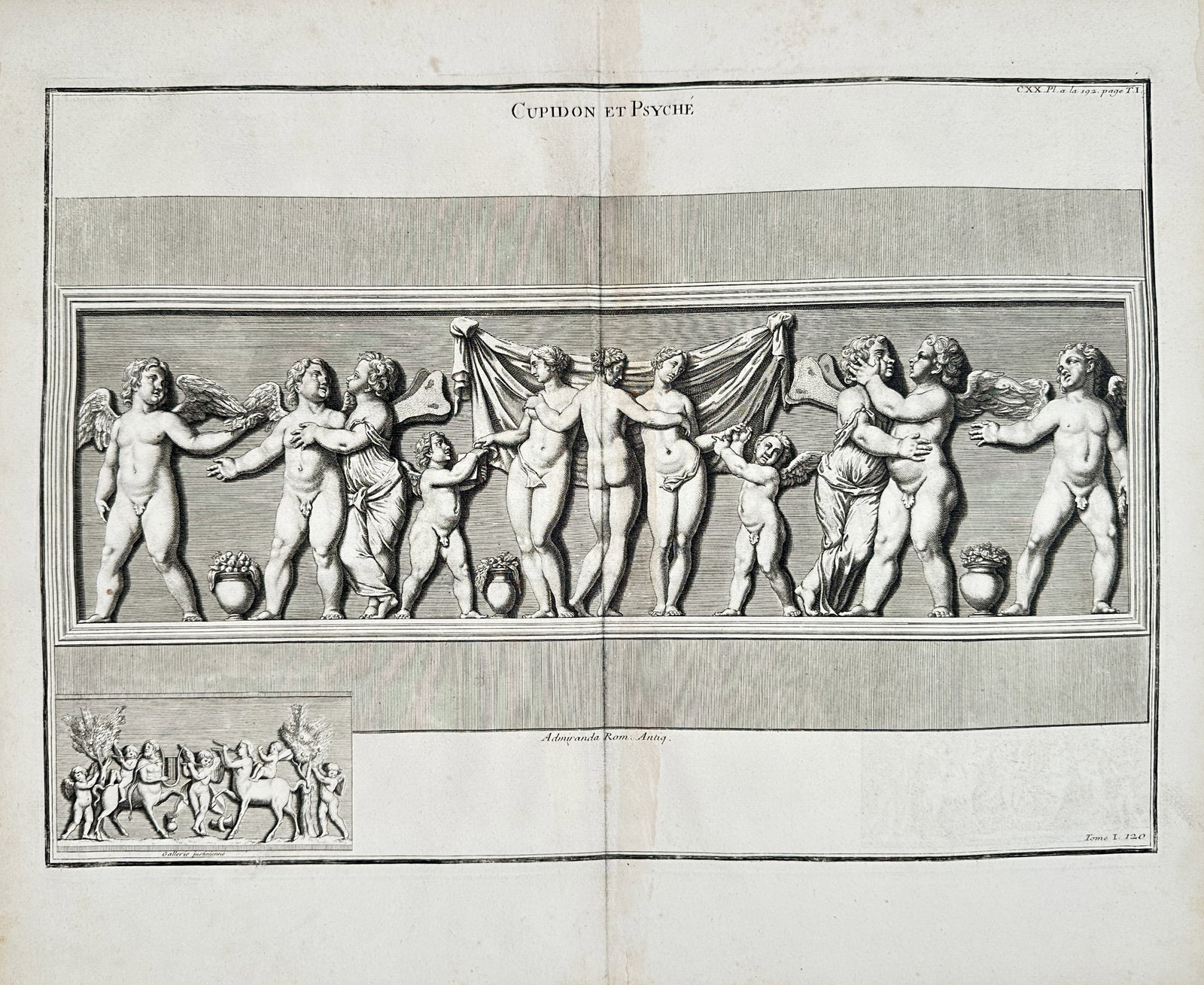 Bernard de Montfaucon – Cupid and Psyche – Engraving (18th Century) (1 of 2)