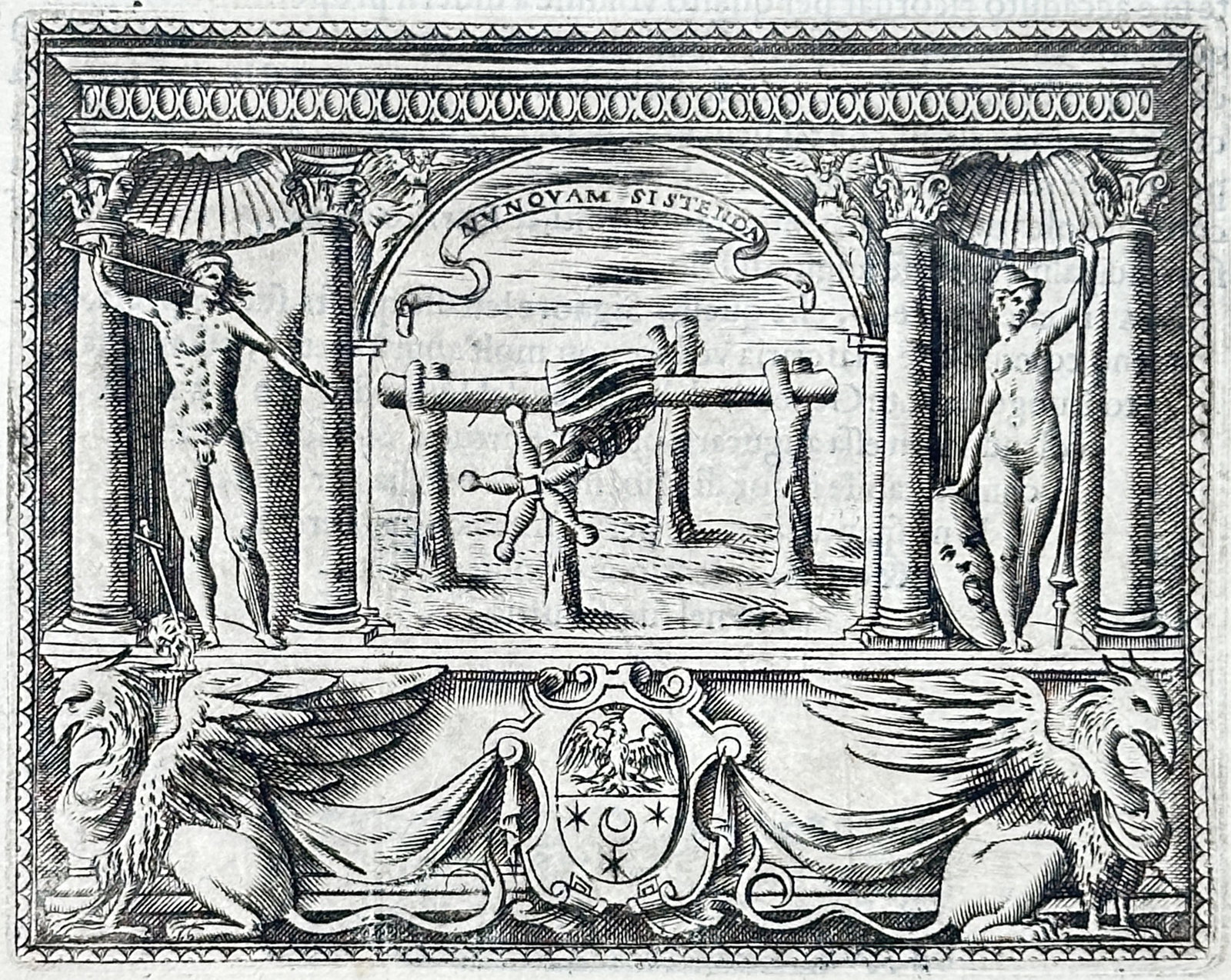 Girolamo Ruscelli – Emblem of Giacomo Lanterio – Engraving (1566) (1 of 3)