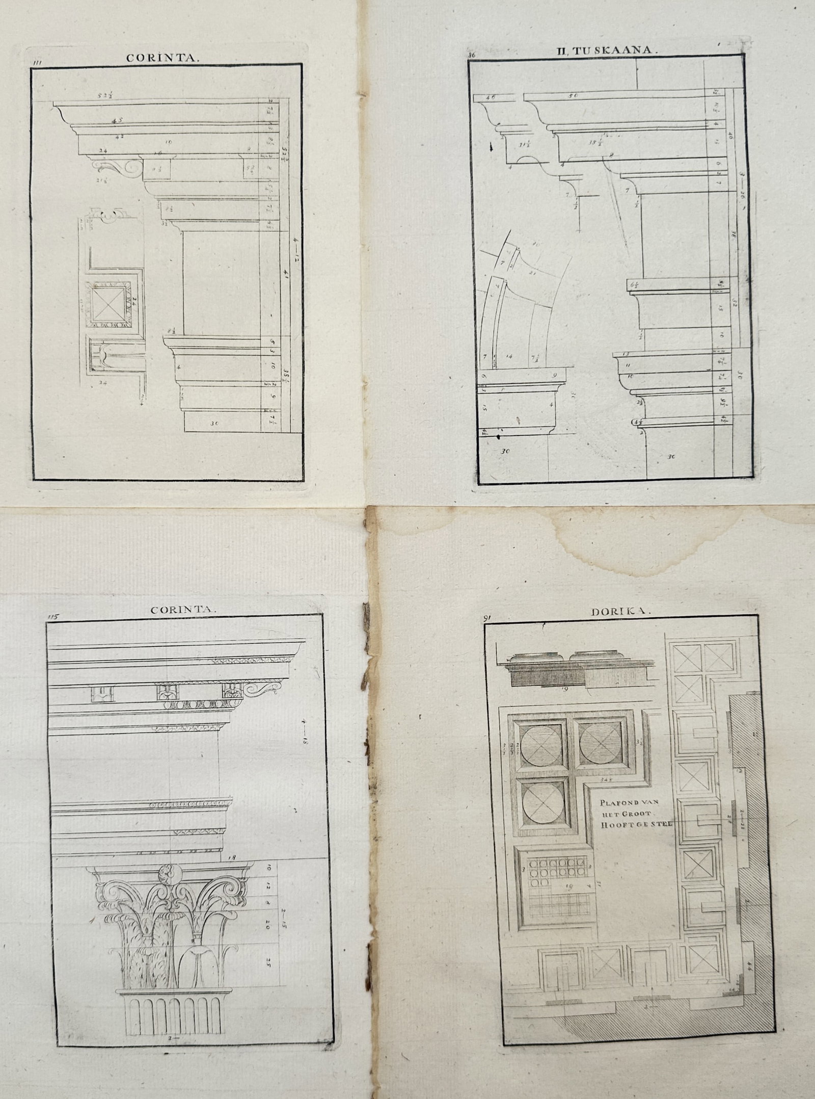 François Blondel – Architectural Studies of the Classical Tuscan, Doric – Engravings (18th (1 of 2)