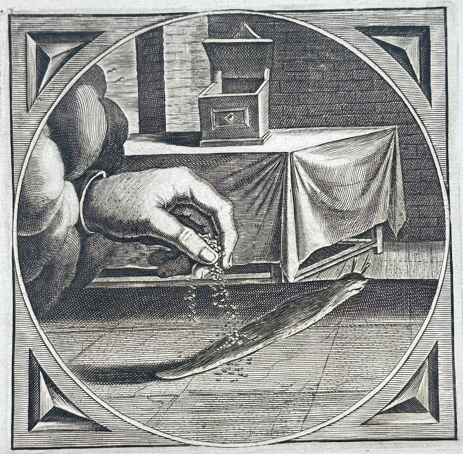 Jacob Cats – Salt Stops the Crawling Slug – Engraving (17th Century) (1 of 3)
