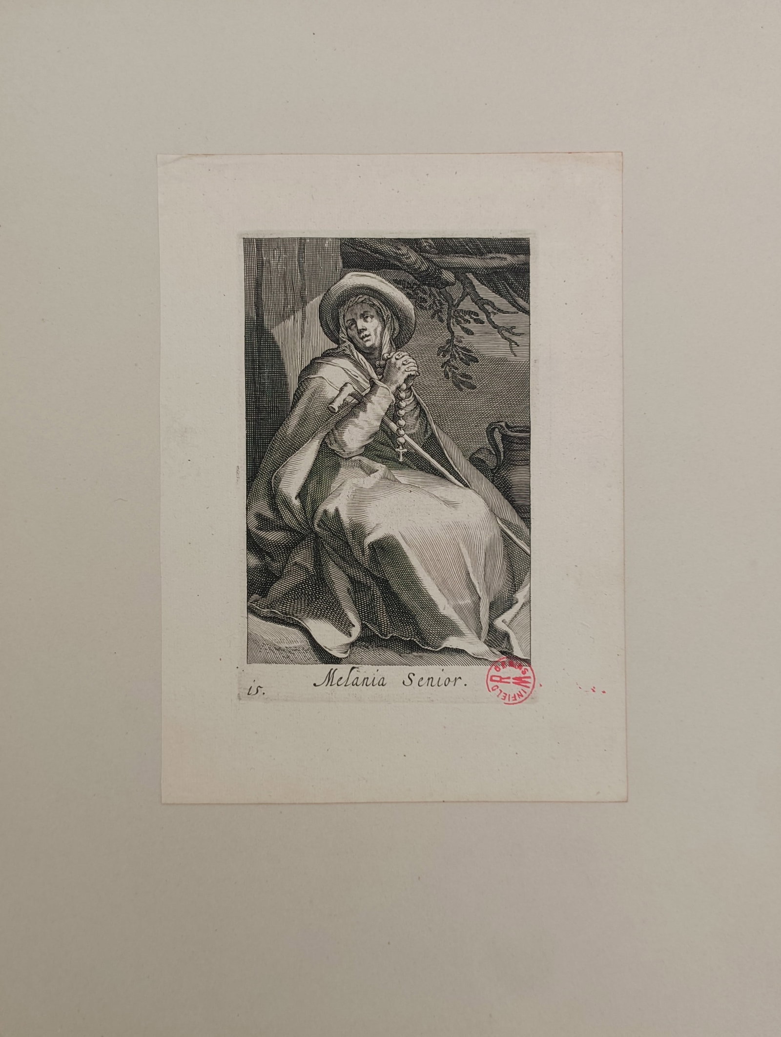 Boetius Adamsz Bolswert – Saint Melania the Elder – Engraving (17th Century) (1 of 2)
