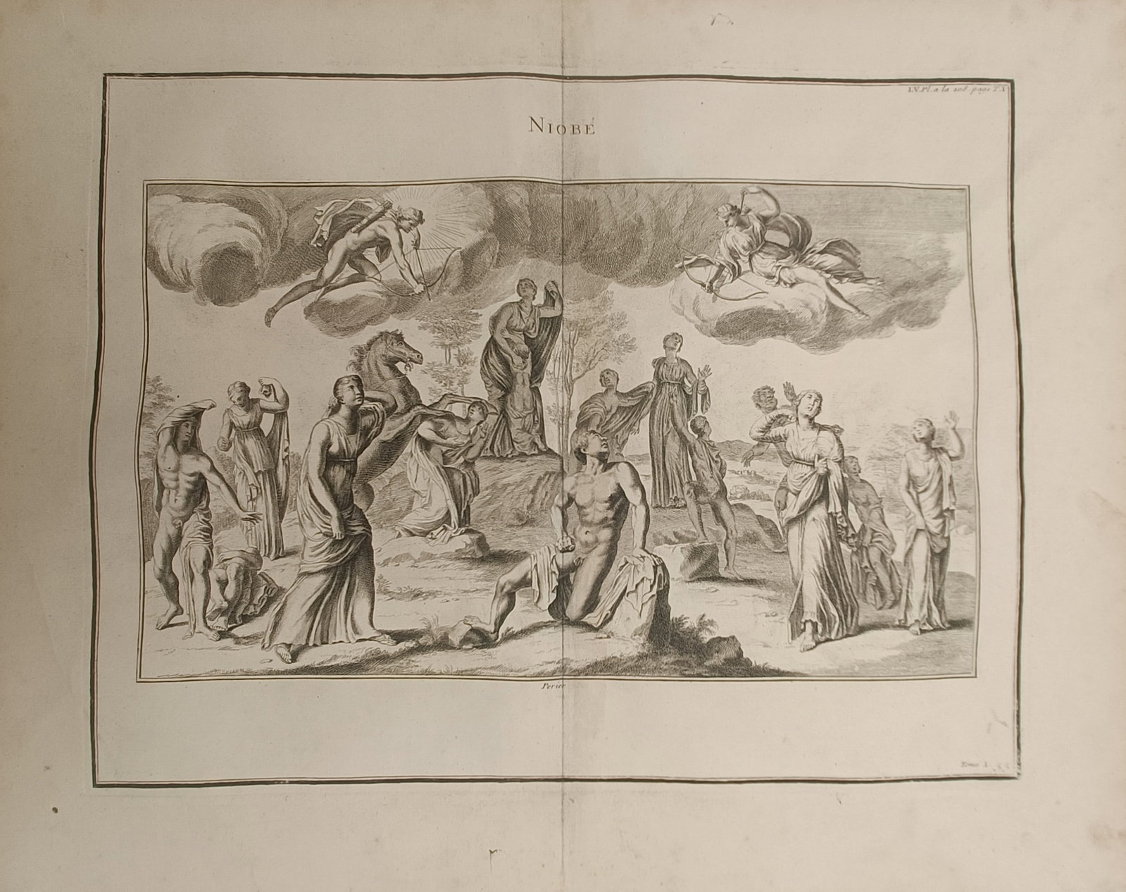 Bernard de Montfaucon – The Slaying of the Children of Niobe – Engraving (18th Century) (1 of 2)