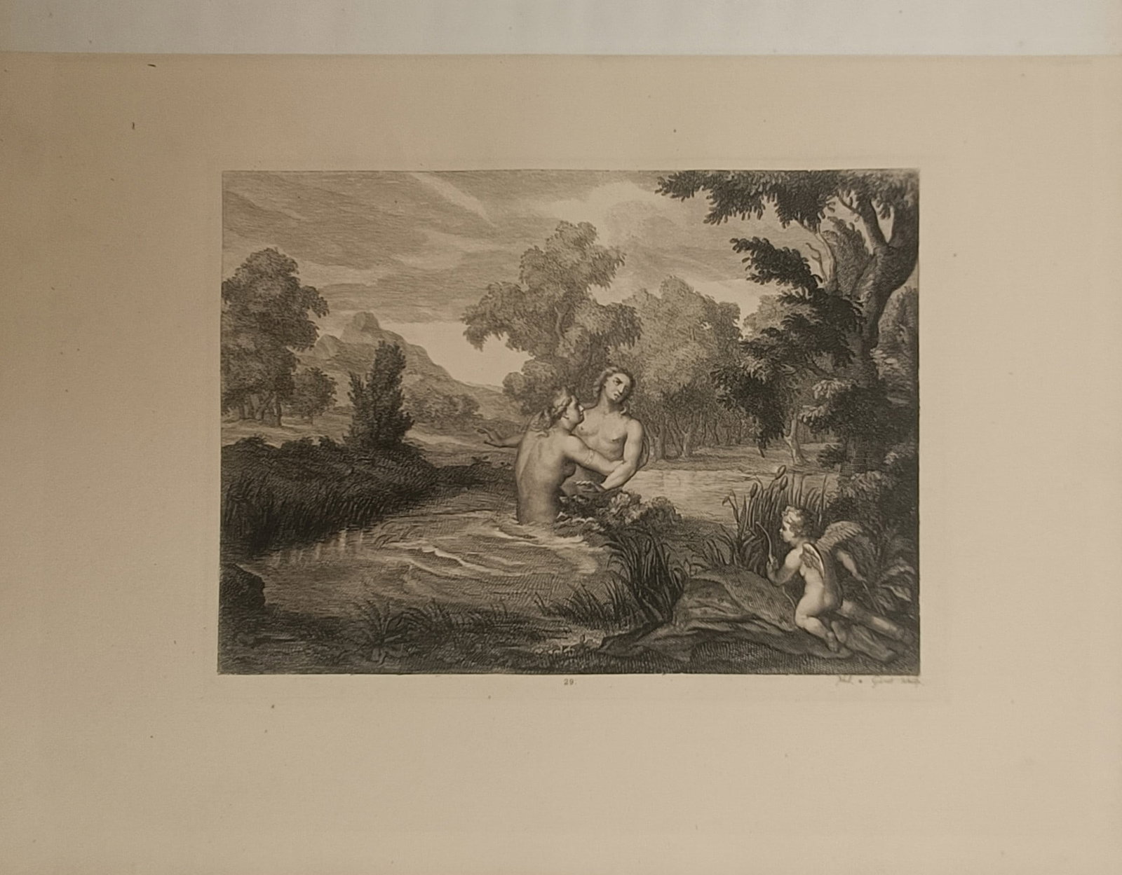 Pieter Stevens van Gunst – Salmacis and Hermaphroditus – Engraving (18th Century) (1 of 2)