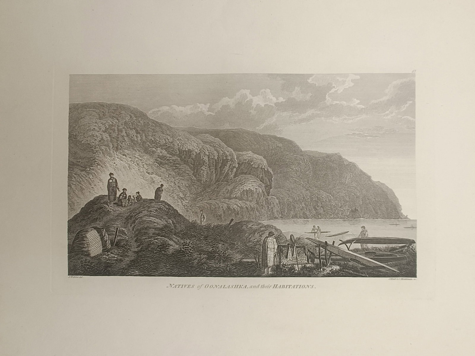John Webber – Natives of Oonalashka and Their Habitations – Engraving (18th Century) (1 of 2)