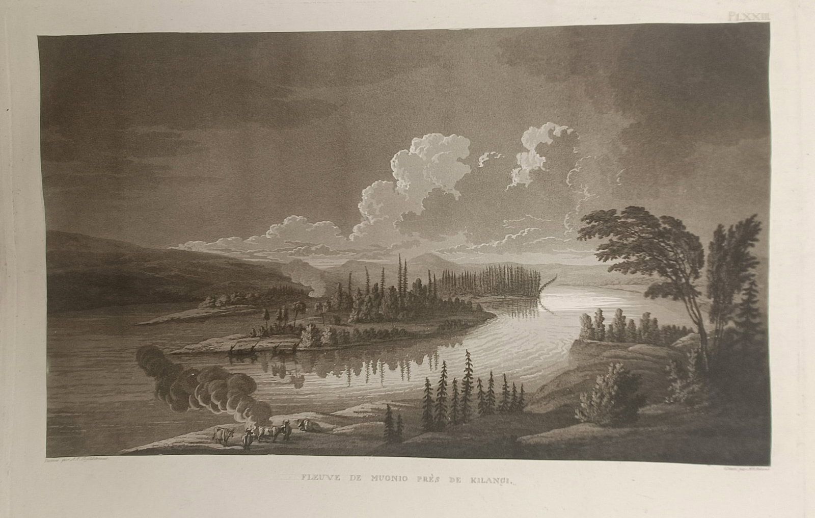 Anders Fredrik Skjöldebrand – Muonio River Near Kilangi – Aquatint (19th Century) (1 of 2)