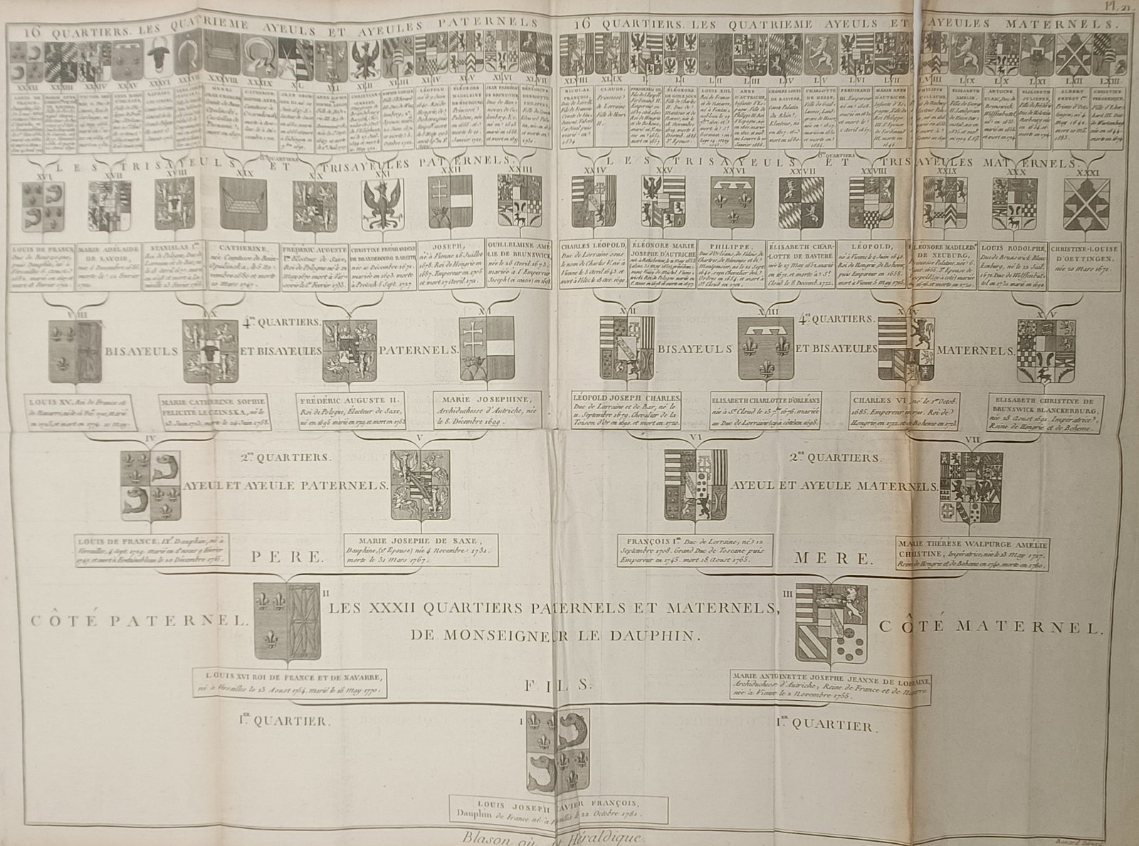 Robert Benard – Paternal and Maternal Quarters of the Dauphin of France – Engraving (1 of 3)