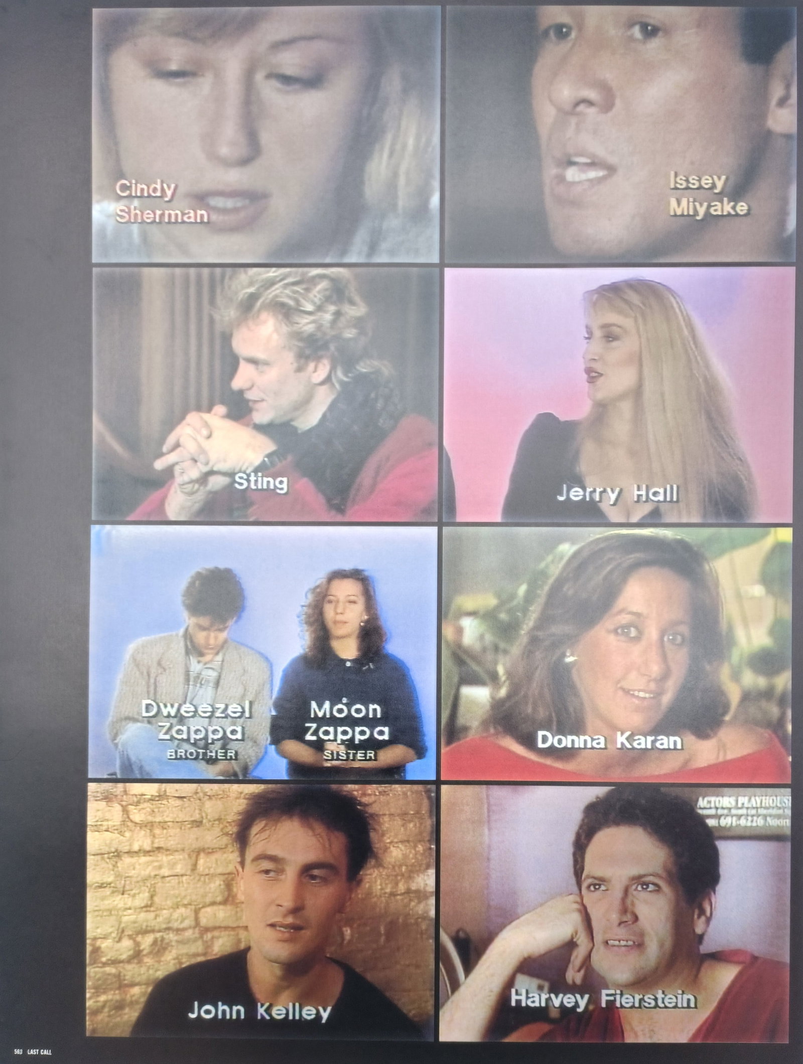 Andy Warhol – Andy Warhol's Fifteen Minutes Celebrity Portraits – Offset lithographic: "Andy Warhol's Fifteen Minutes" presents a grid of broadcast video stills featuring prominent cultural figures and celebrities interviewed on the artist's cable television series. The composition high