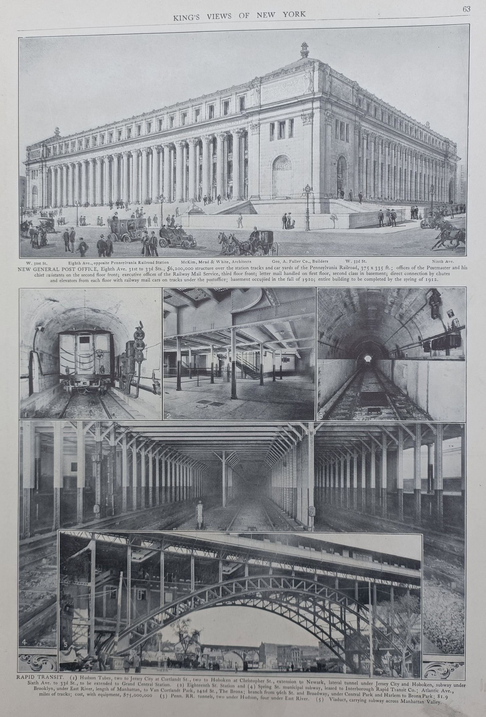 Moses King – New General Post Office and Rapid Transit Infrastructure – Photomechanical print (1 of 2)