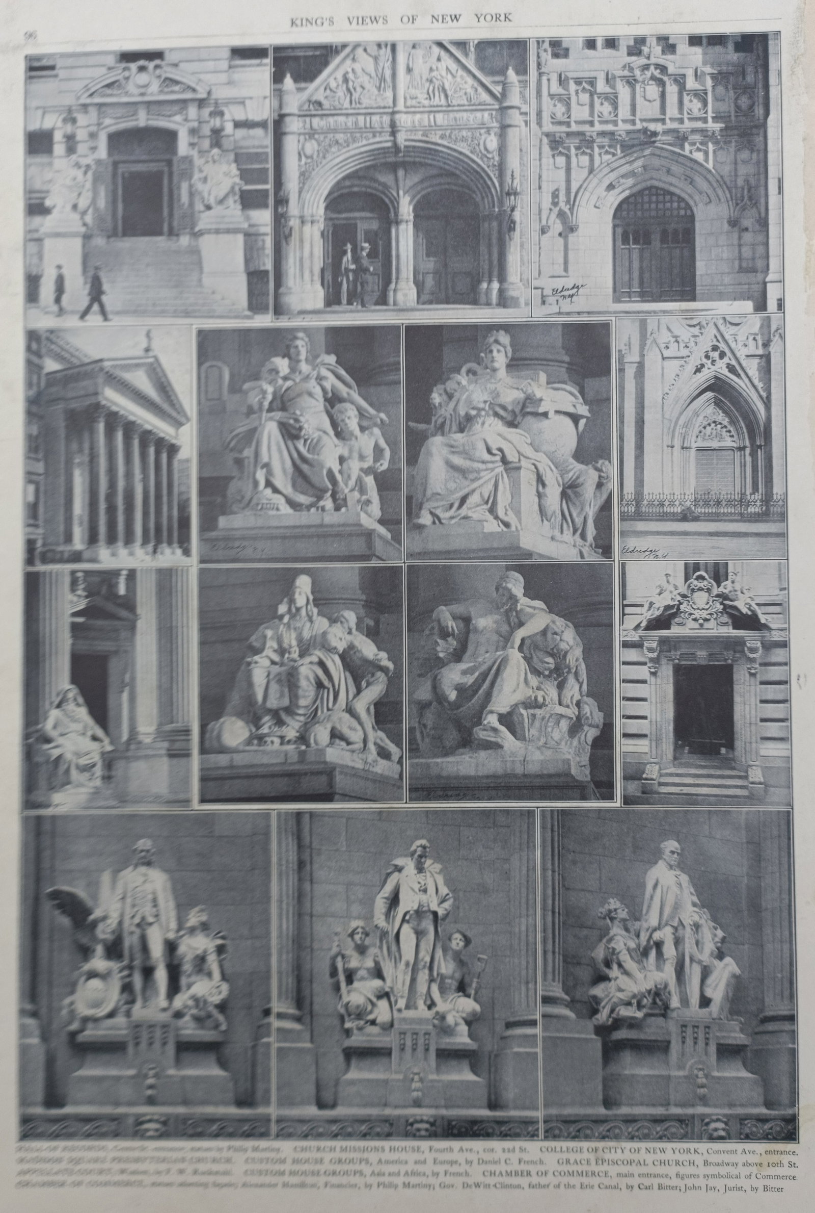 Moses King – Architectural Sculptures and Portals of New York – Photomechanical print (1908) (1 of 2)