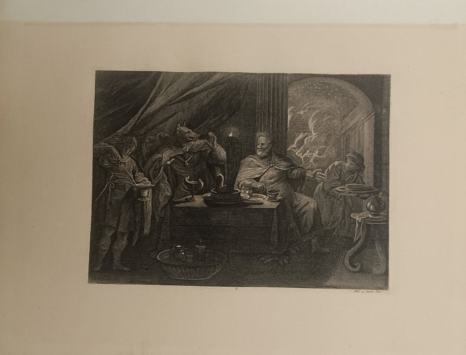 Pieter Stevens van Gunst – The Feast of Lycaon – Engraving (18th Century) (1 of 2)