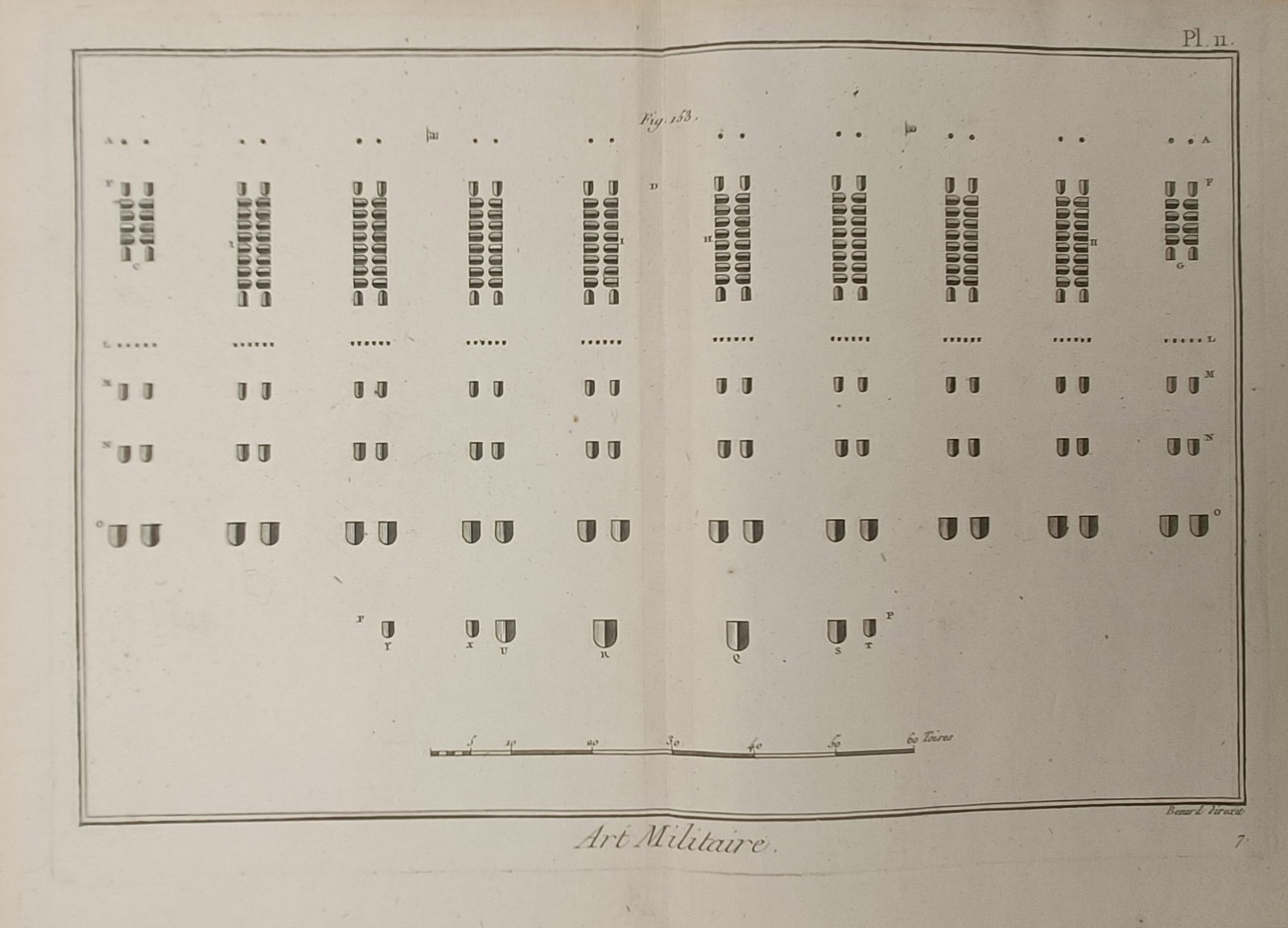 Robert Bénard – Military Encampment and Troop Formation Plan – Engraving (18th Century) (1 of 2)