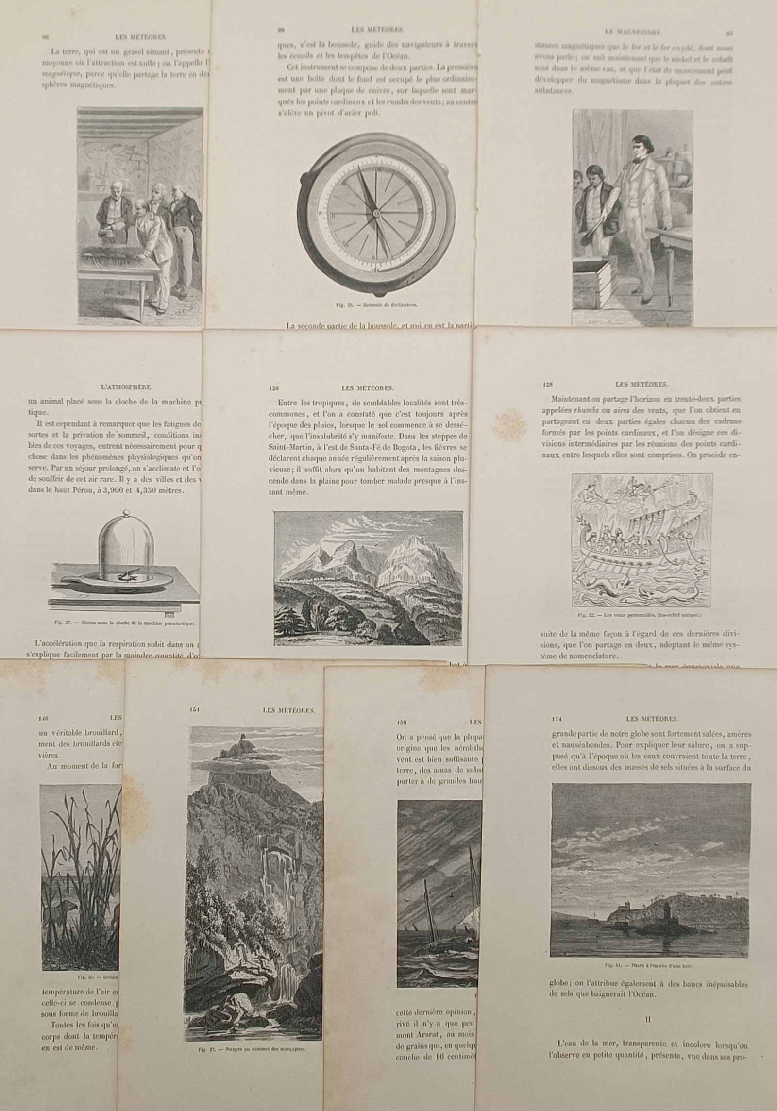 Jean-Pierre Rambosson – Set of 10: Meteorology, Magnetism, and Atmospheric Phenomena (1 of 2)