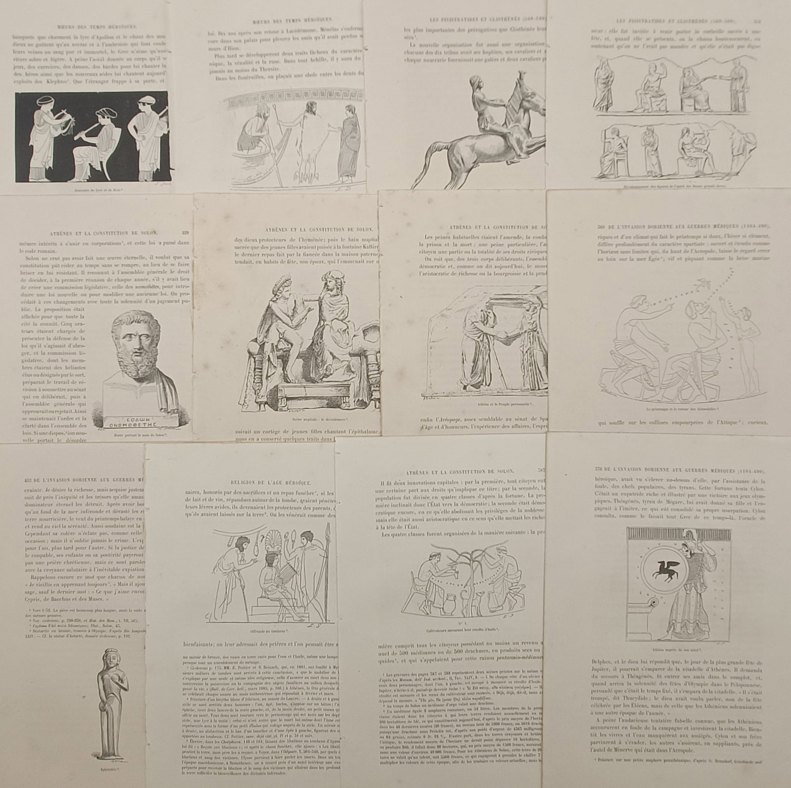 Victor Duruy – Set of 12: Classical Greek Antiquity, Customs, and Civic Life – Engravings (1 of 2)