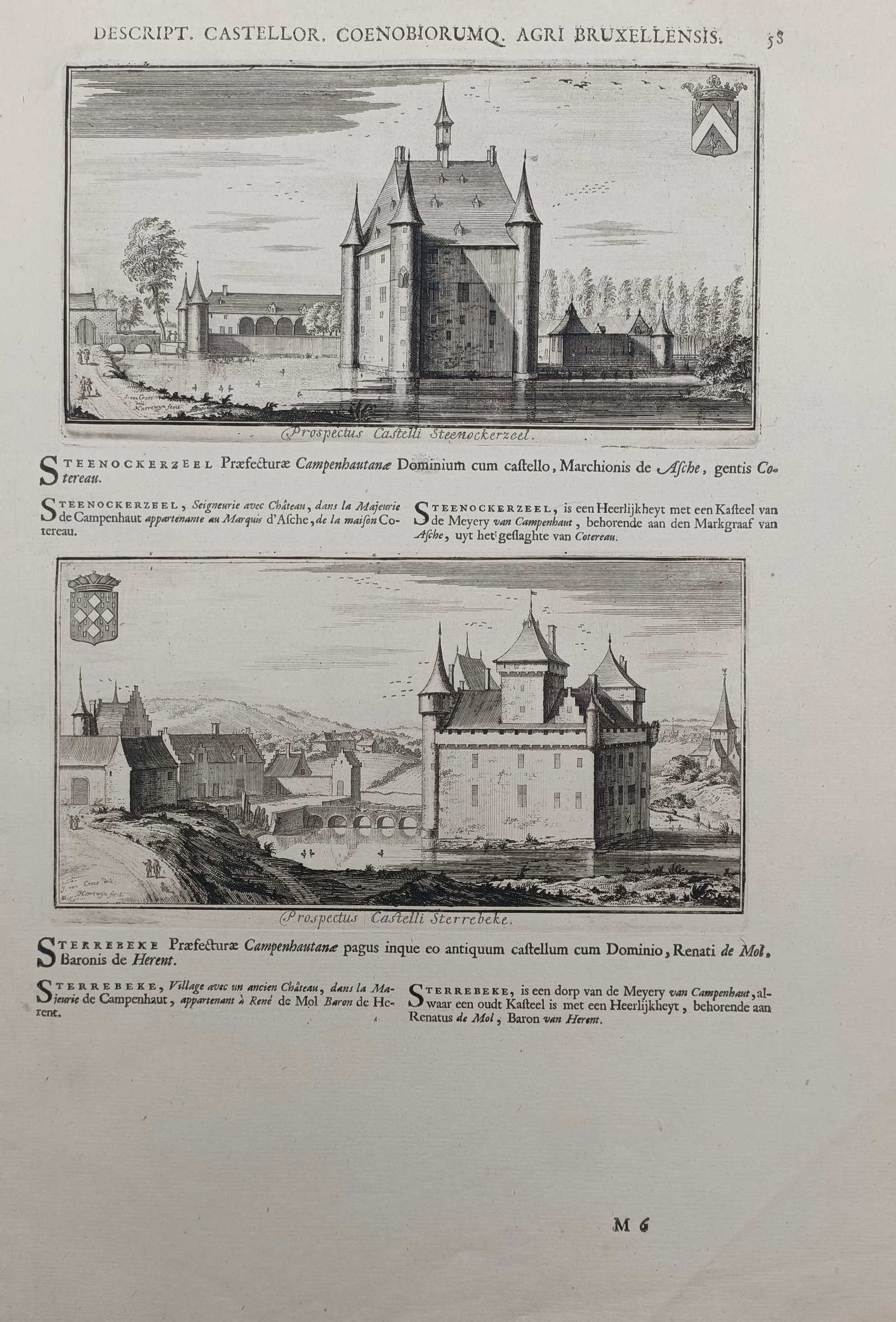 Jacques Le Roy – Castles of Steenokkerzeel and Sterrebeek – Engraving (1705) (1 of 2)
