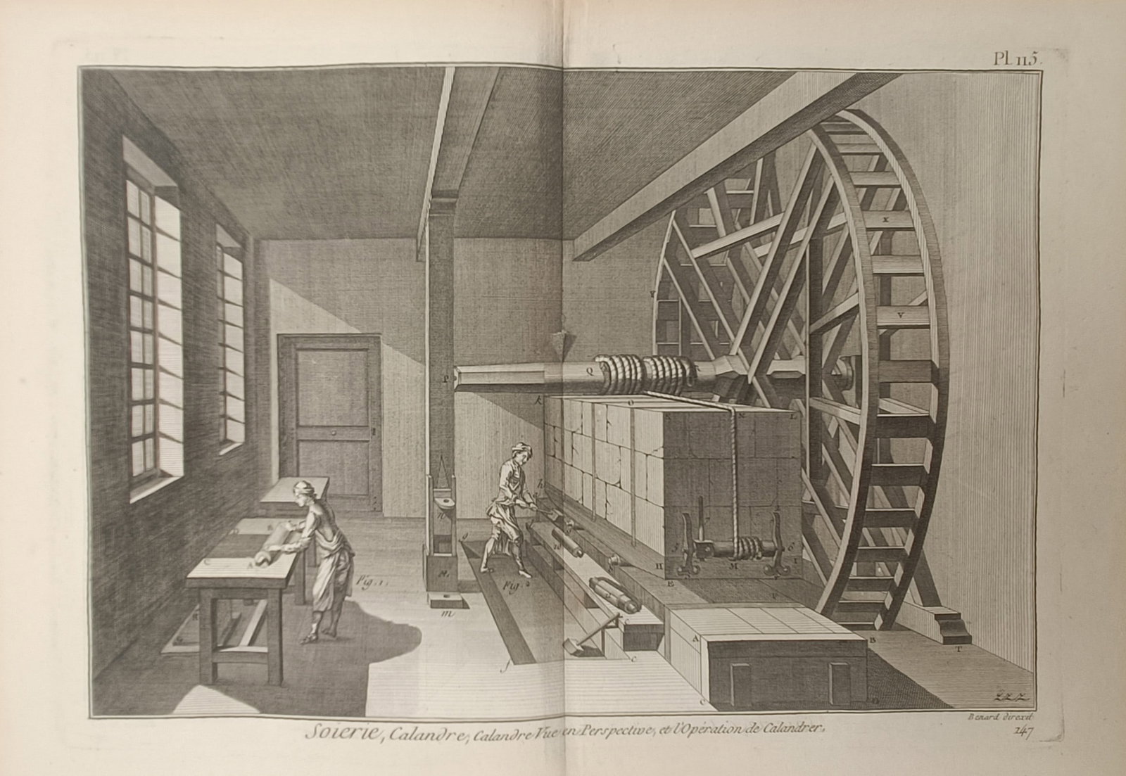 Robert Benard – Silk Manufacturing Perspective View of the Calender and Calendering Operation (1 of 2)