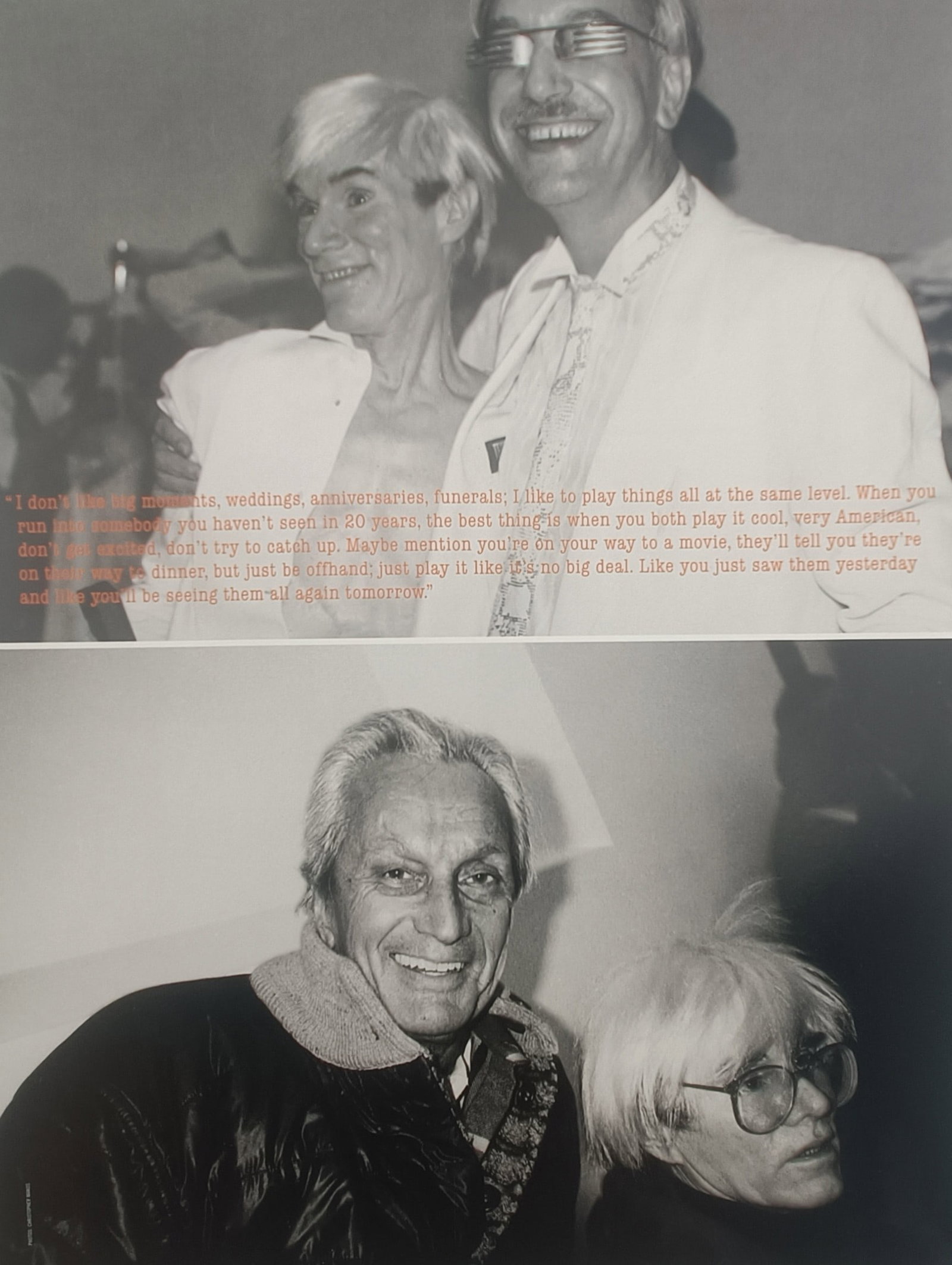 Andy Warhol,after – Social Portraits with Companions – Offset lithographic reproduction (2006): "Social Portraits with Companions" features a pair of candid photographic portraits documenting the artist in social gatherings alongside friends and notable cultural figures. The documentary composit