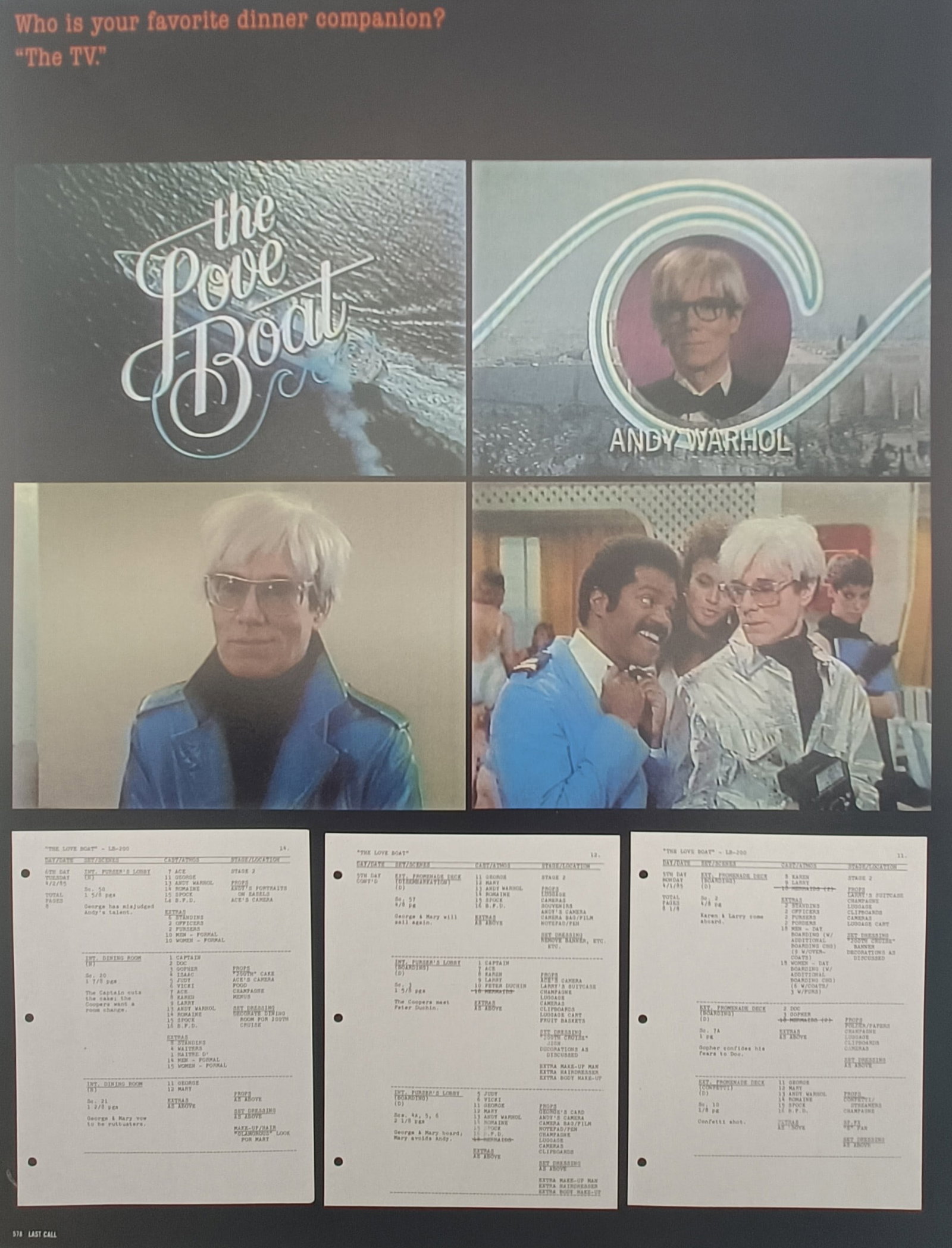 Andy Warhol,after – The Love Boat Television Appearance an – Offset lithographic reproduction (1 of 2)