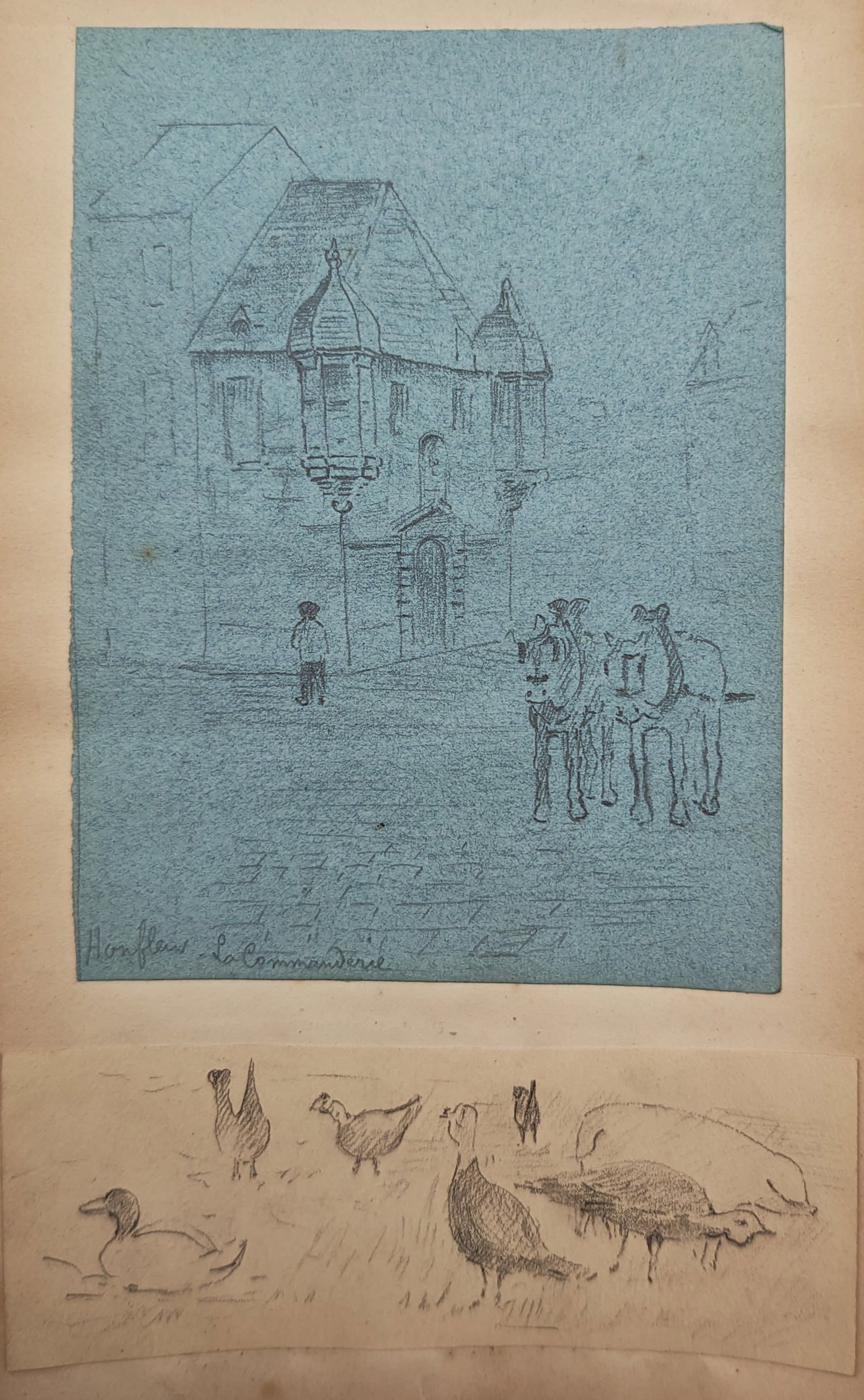 Unknown Artist – Honfleur Commanderie and Farmyard Studies – Drawing (20th Century) (1 of 2)