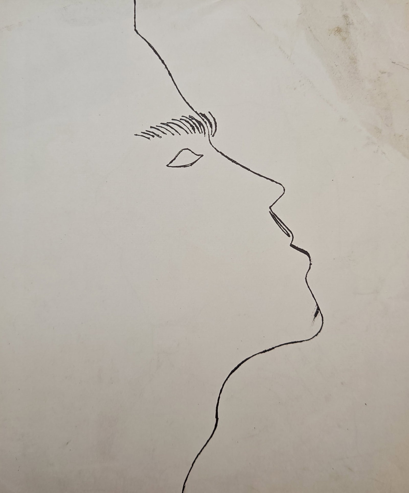 Andy Warhol,after – Profile Portrait of a Young Man – Offset lithographic reproduction (2006): "Profile of a Young Man" illustrates a minimalist figurative study capturing a gentle male profile rendered in delicate, fluid contour lines. Published by Phaidon in the 2006 monograph Giant Size, the