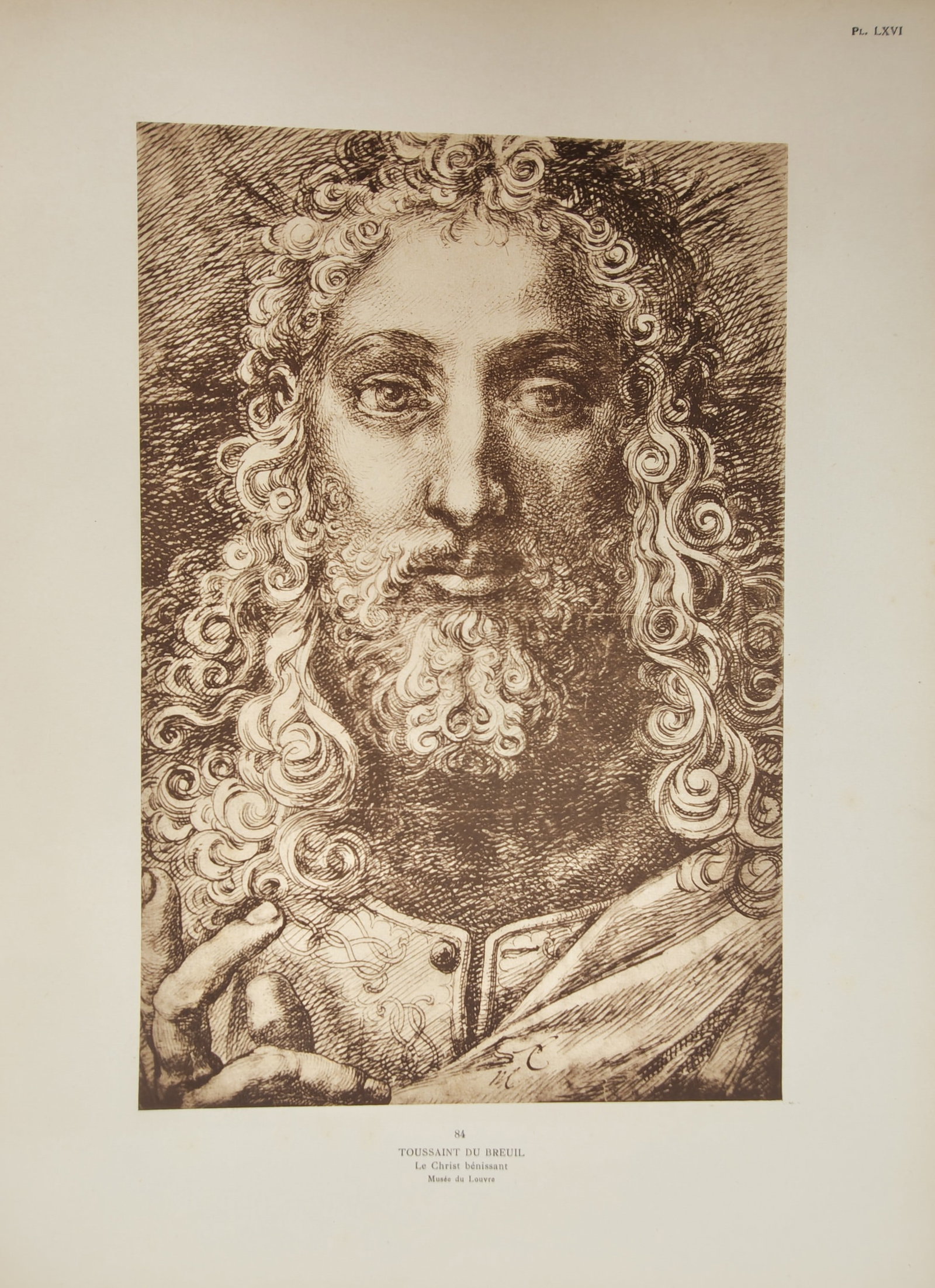 Toussaint Dubreuil – Christ Blessing – offset print (20th Century) (1 of 2)