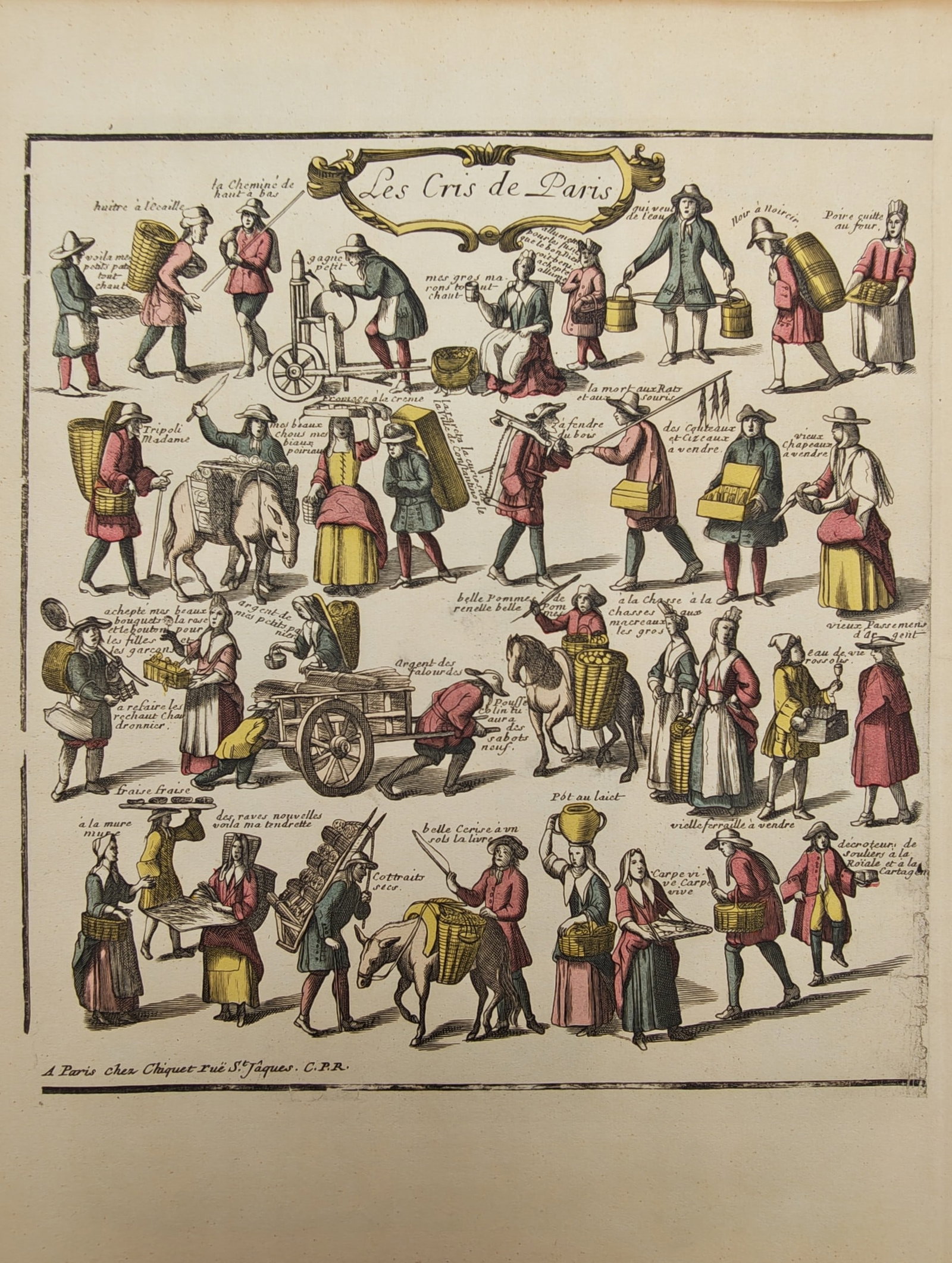 Pierre-Louis Duchartre – Cries of Paris Street Vendors and Trades – offset print (20th Century) (1 of 2)