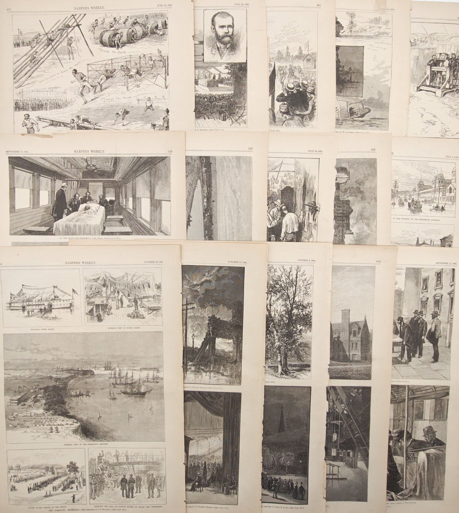 Harper's Weekly – Set of 15: American Historical Events, Civic Life, and Illustrated News: "American Historical Events, Civic Life, and Illustrated News" presents a wide-ranging collection of nineteenth-century journalistic illustrations depicting political figures, military maneuvers, coas