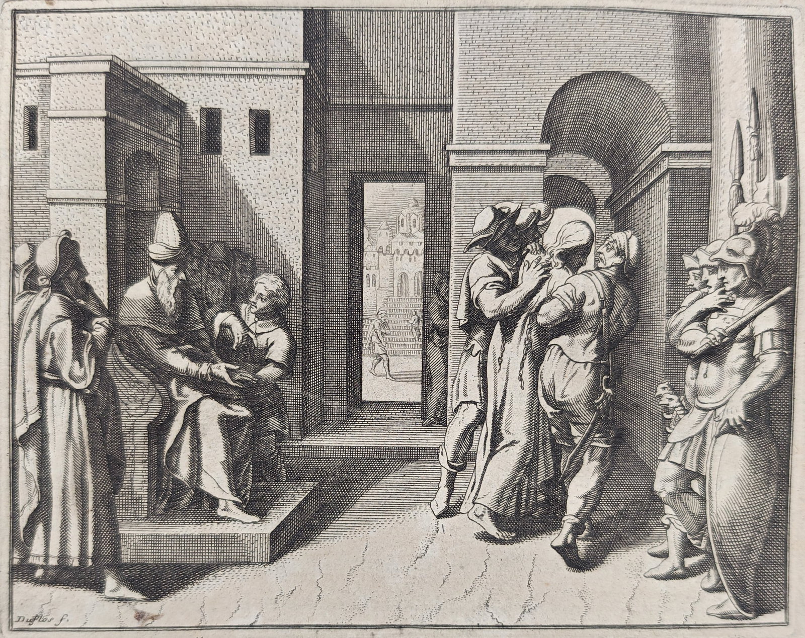 Nicolas Fontaine – Jehoiachin Released from Prison – Engraving (17th Century) (1 of 3)