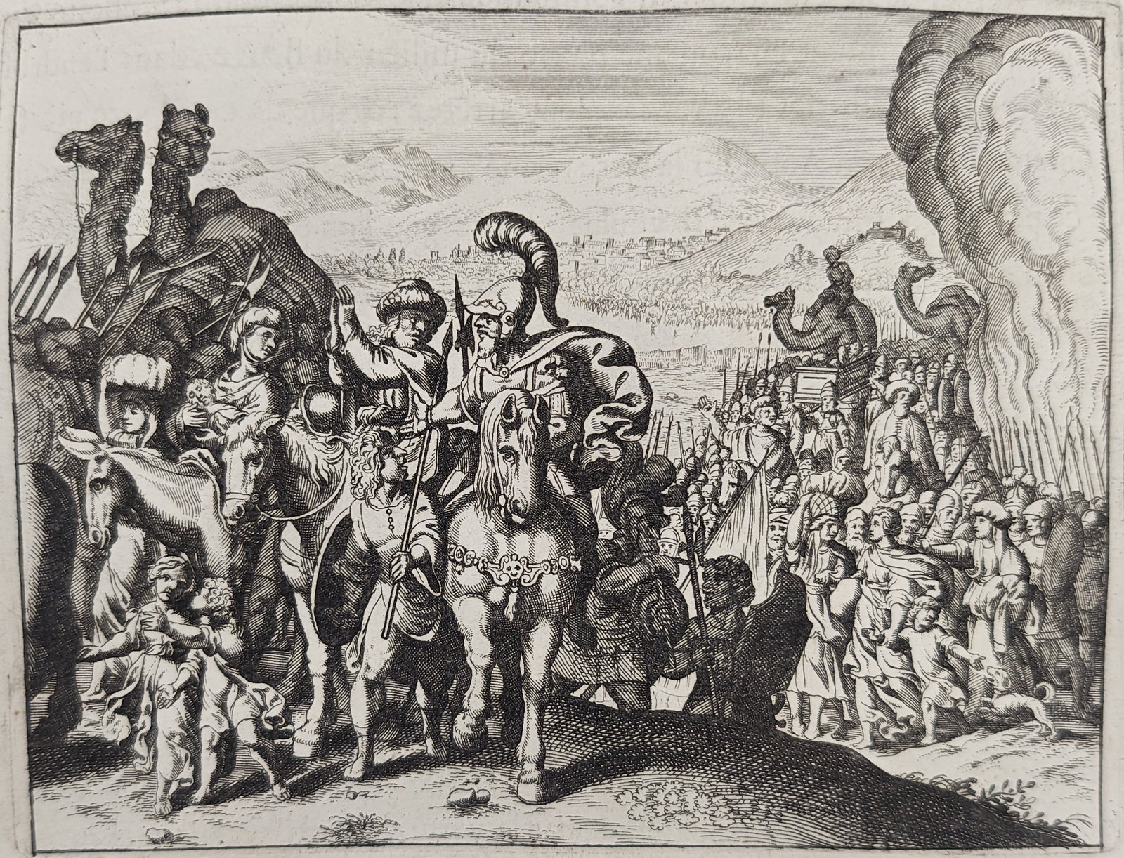 Nicolas Fontaine – Crossing of the Jordan – Engraving (17th Century) (1 of 3)