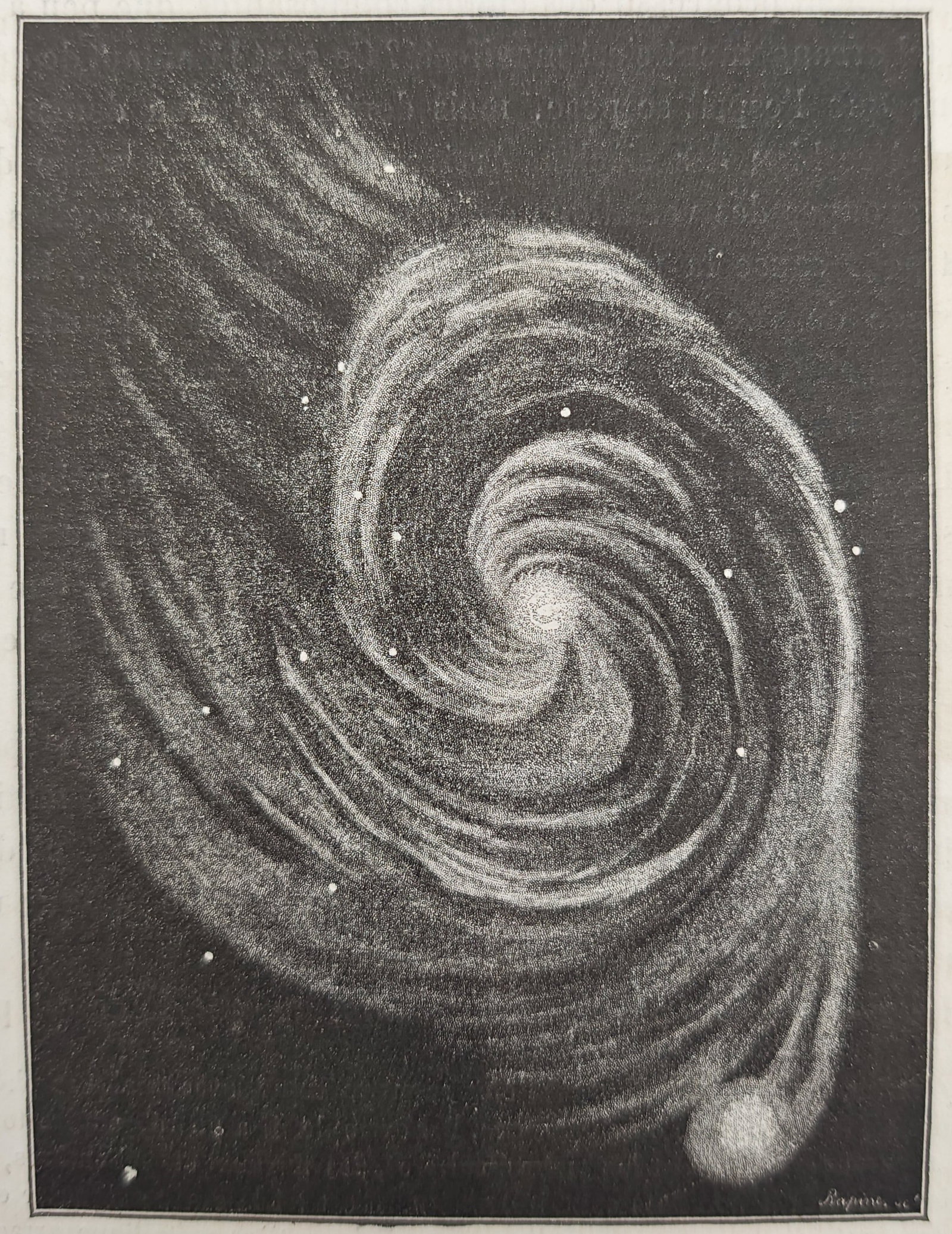 Amédée Guillemin – The Whirlpool Nebula in Canes Venatici – Wood engraving (19th Century) (1 of 3)