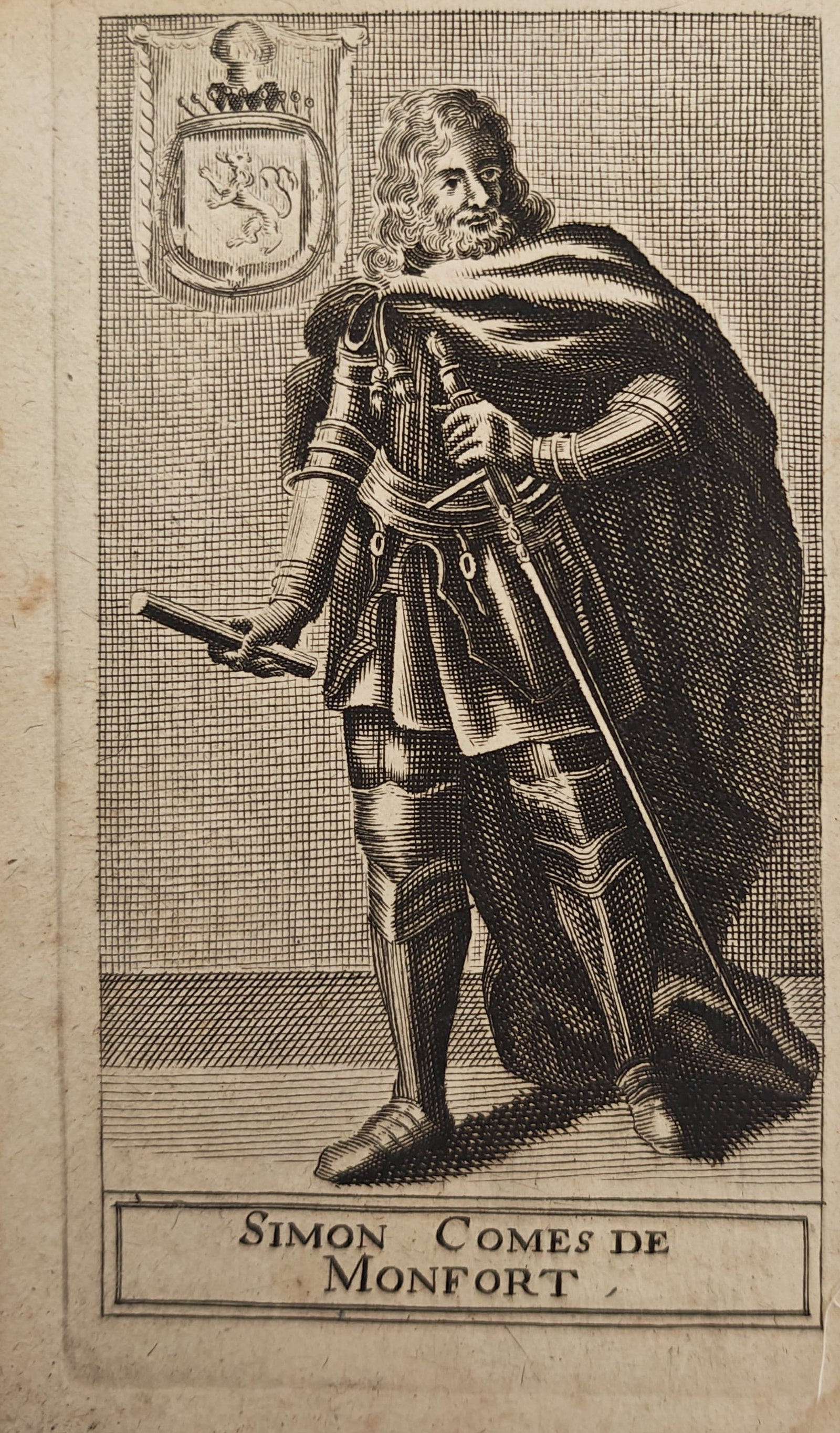 François Bignon – Simon Comes de Monfort – Engraving (17th Century) (1 of 2)