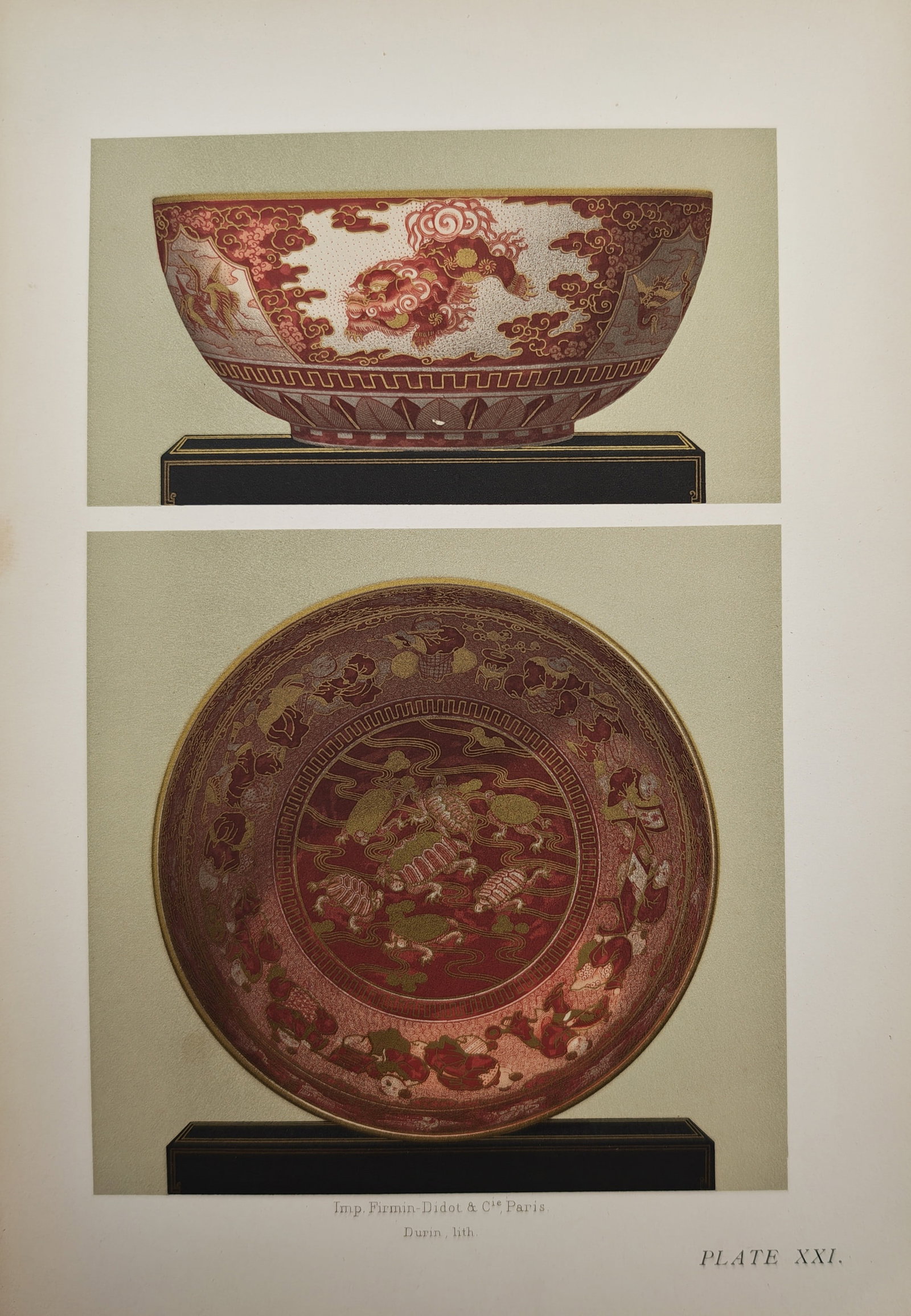 George Ashdown Audsley – Decorative Arts Study of Japanese Ceramic Bowl – Lithograph (1 of 2)