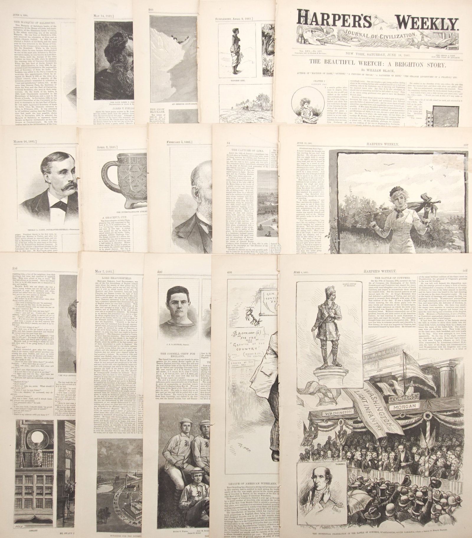 Harper's Weekly – Set of 15: Civic Celebrations, Public Figures, and Social Chronicles (1 of 2)