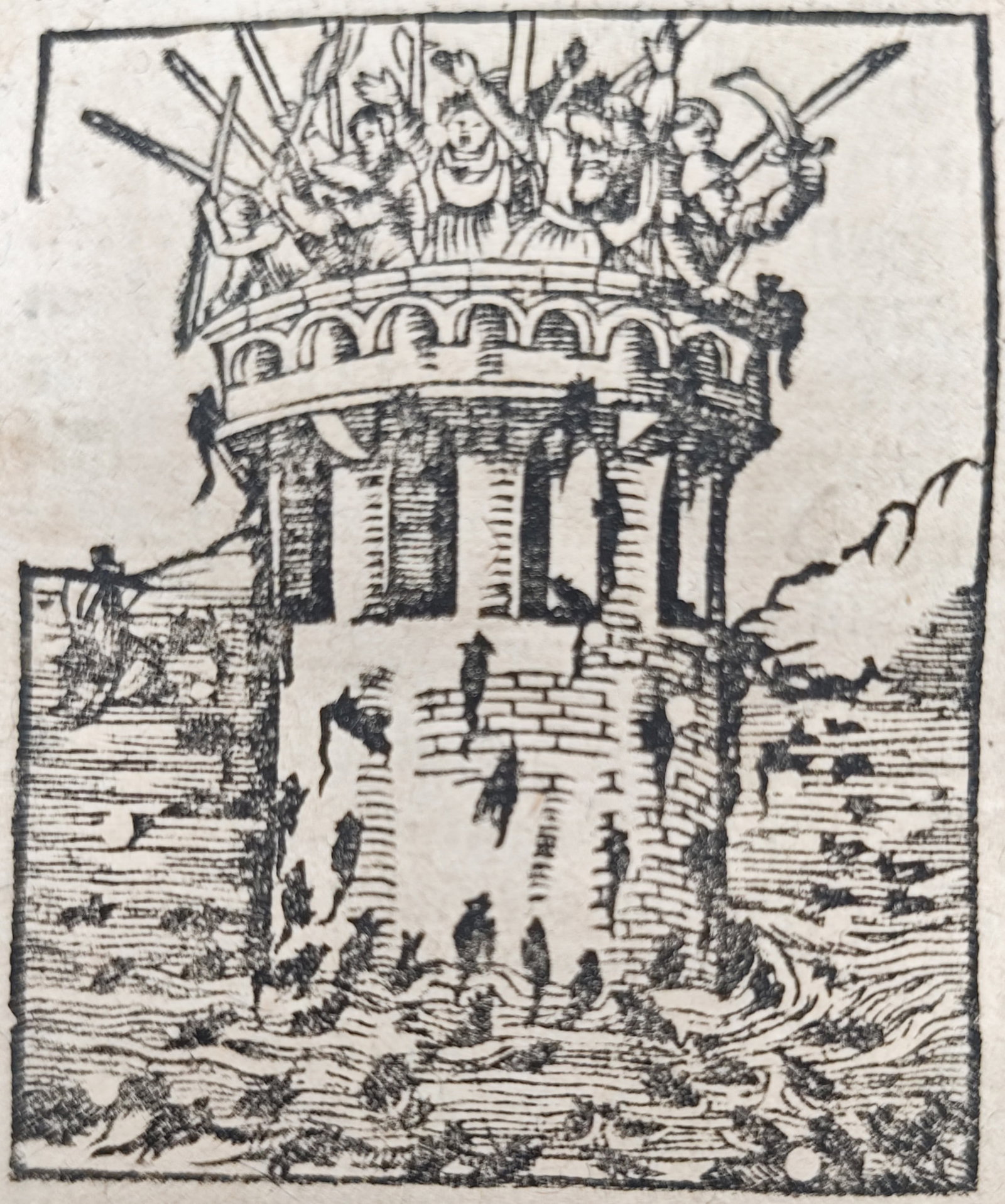 Sebastian Münster – Legend of the Mouse Tower – Woodcut (16th Century) (1 of 3)