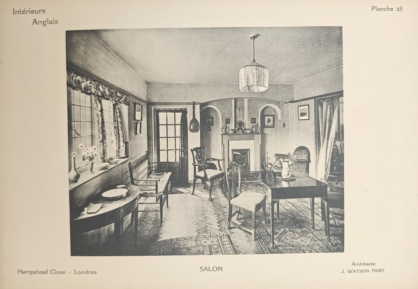 J. Watson Hart – English Interiors: Salon at Hampstead Close – Halftone photographic print (1 of 2)