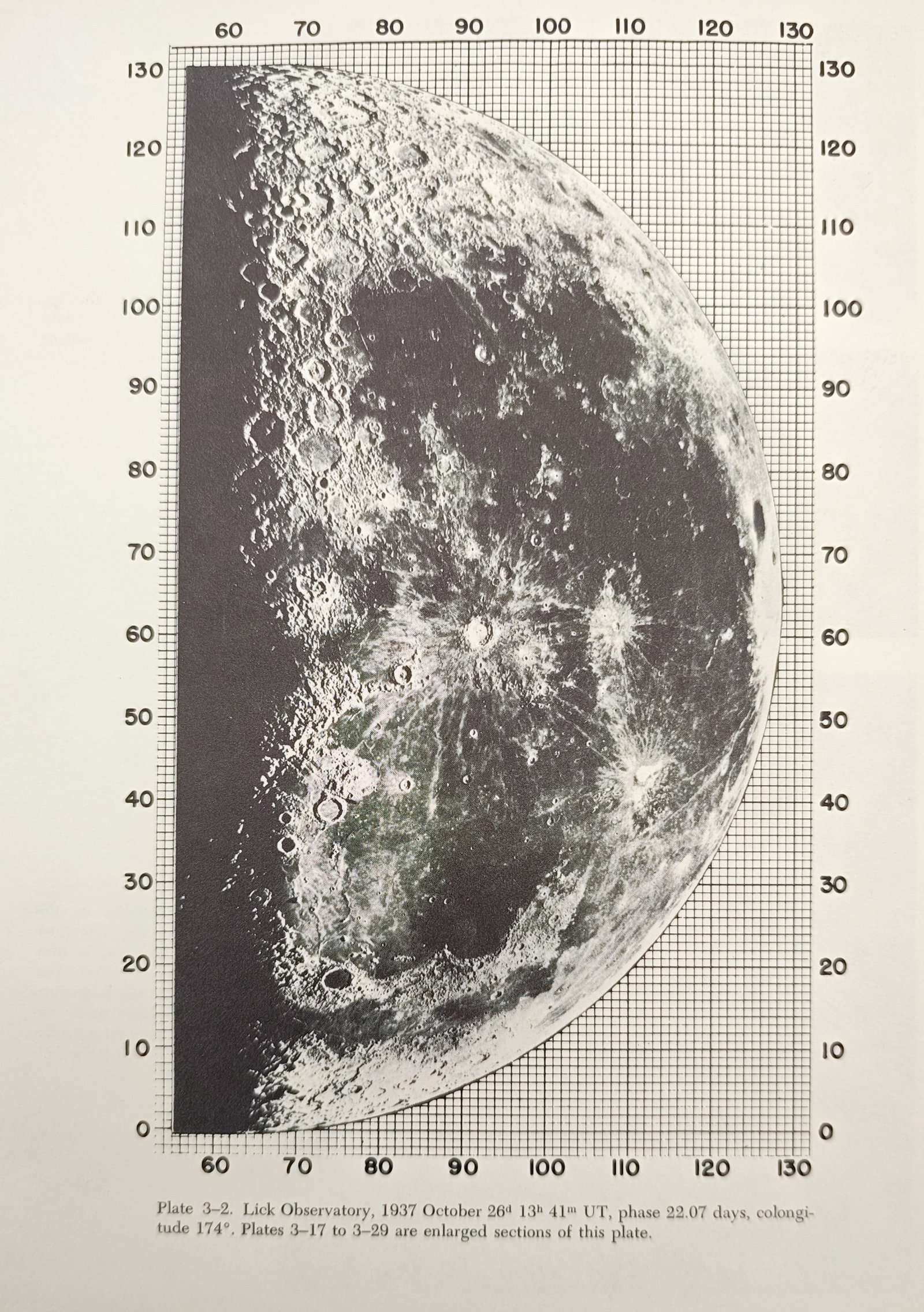 Lick Observatory – Photographic Lunar Atlas: Moon at Phase 22.07 Days – Halftone photographic (1 of 2)