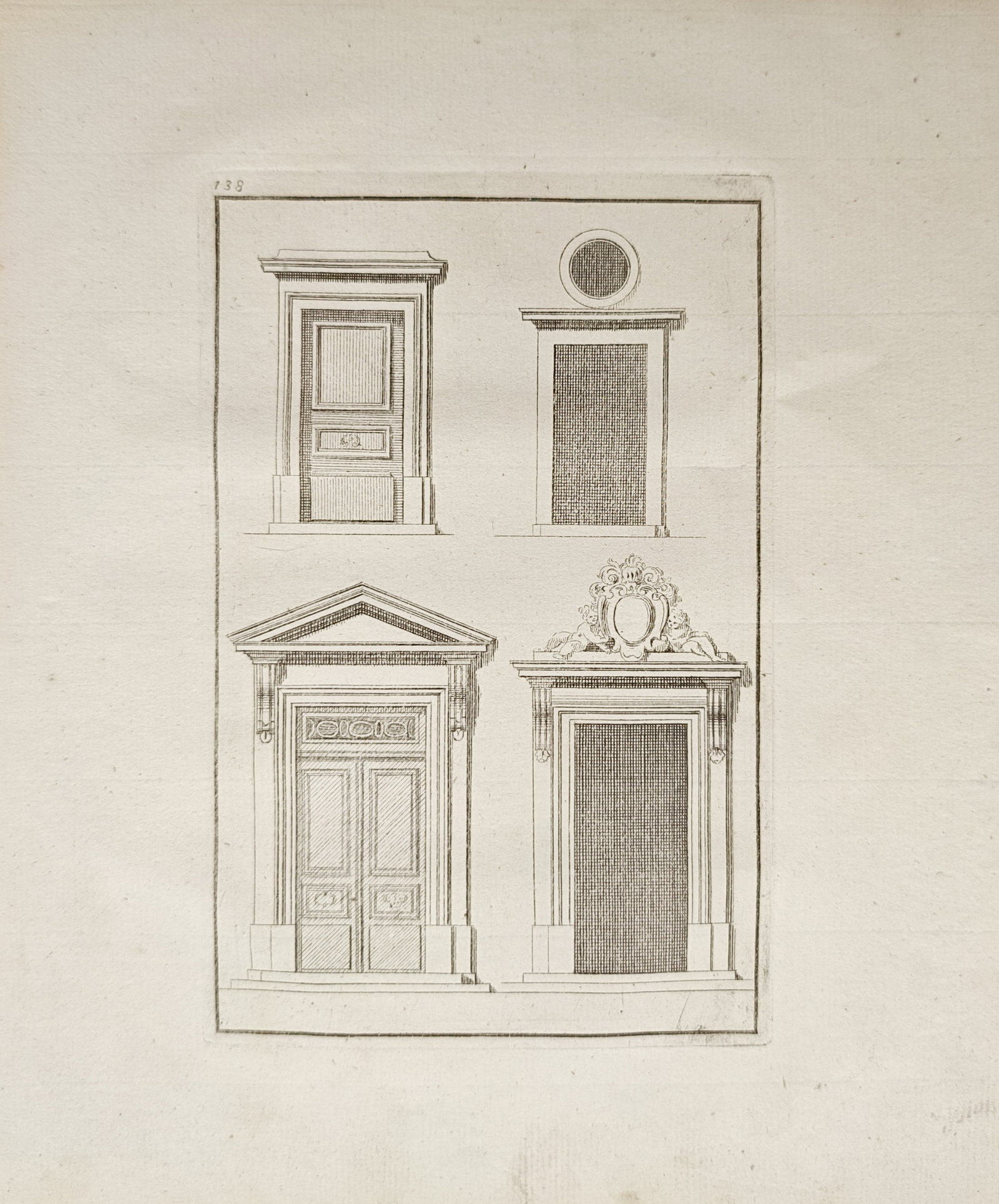 Sébastien Le Clerc – Classical Portals and Windows – Engraving (18th Century) (1 of 2)