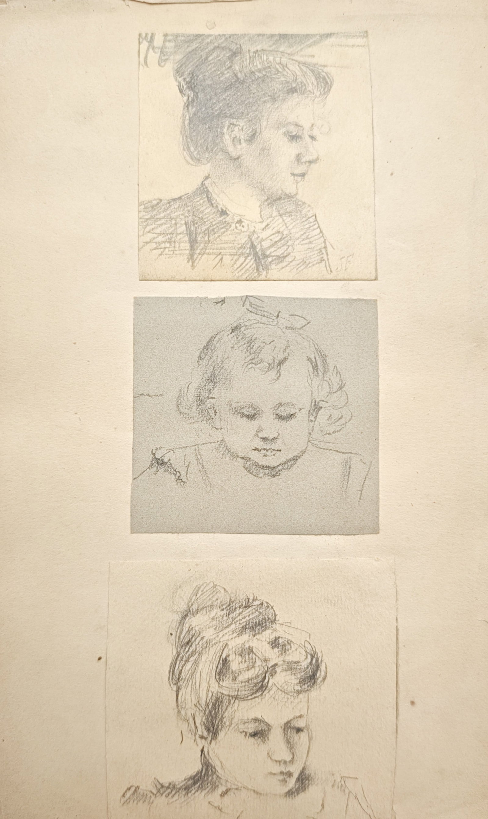Jan Mankes – Portrait Studies of Women and Child – Drawing (20th Century) (1 of 2)