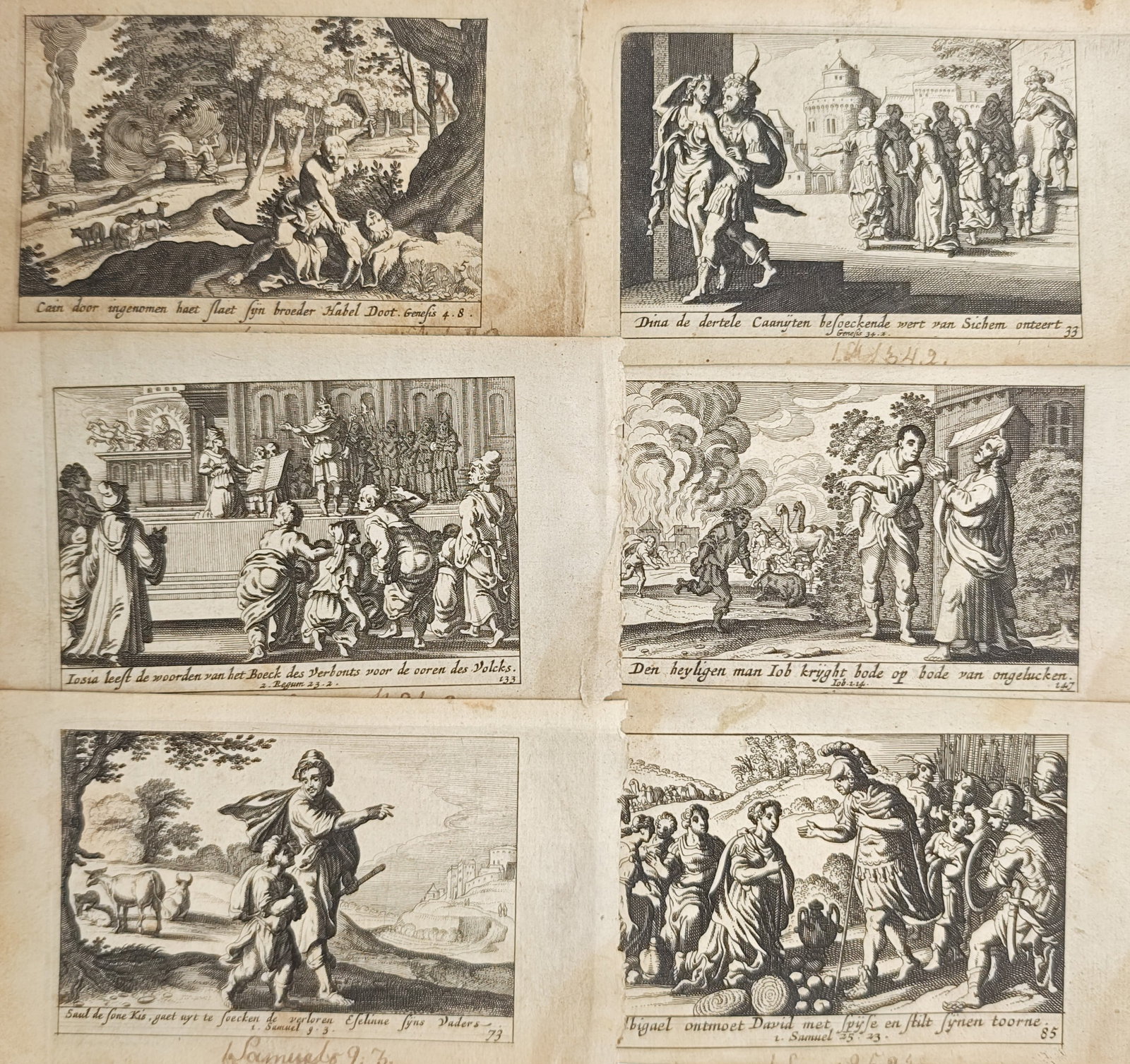 Pieter Hendricksz Schut – Set of 6: Scriptural Episodes from the Old Testament – Etchings (1 of 2)