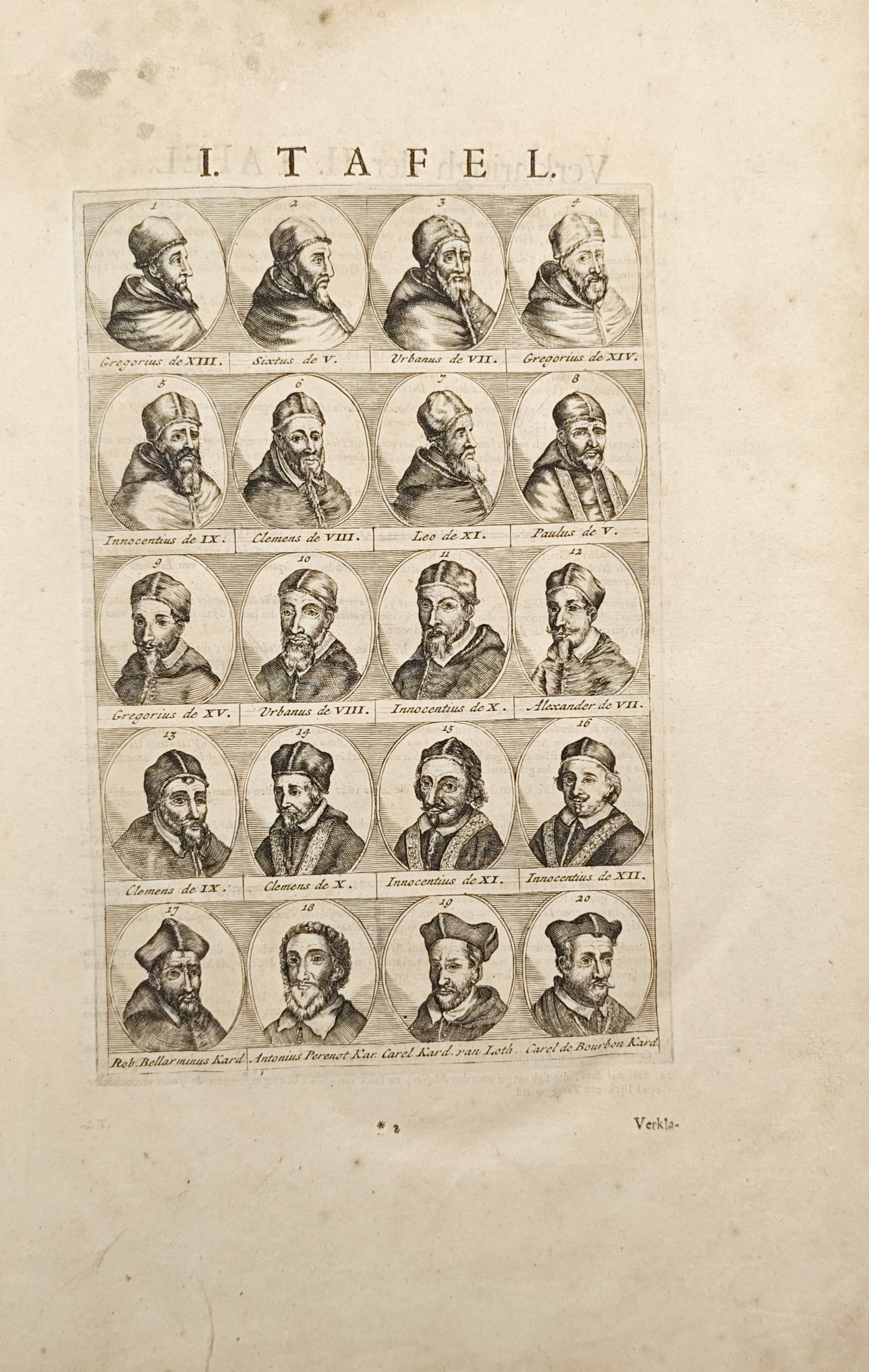 Simon de Vries – Popes and Cardinals – Engraving (1698) (1 of 2)