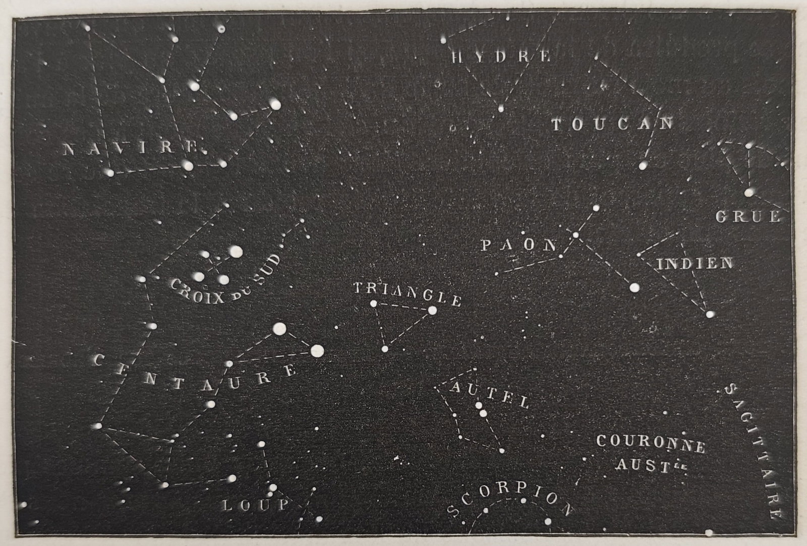 Amédée Guillemin – Southern Circumpolar Constellations – Wood Engraving (1877) (1 of 3)