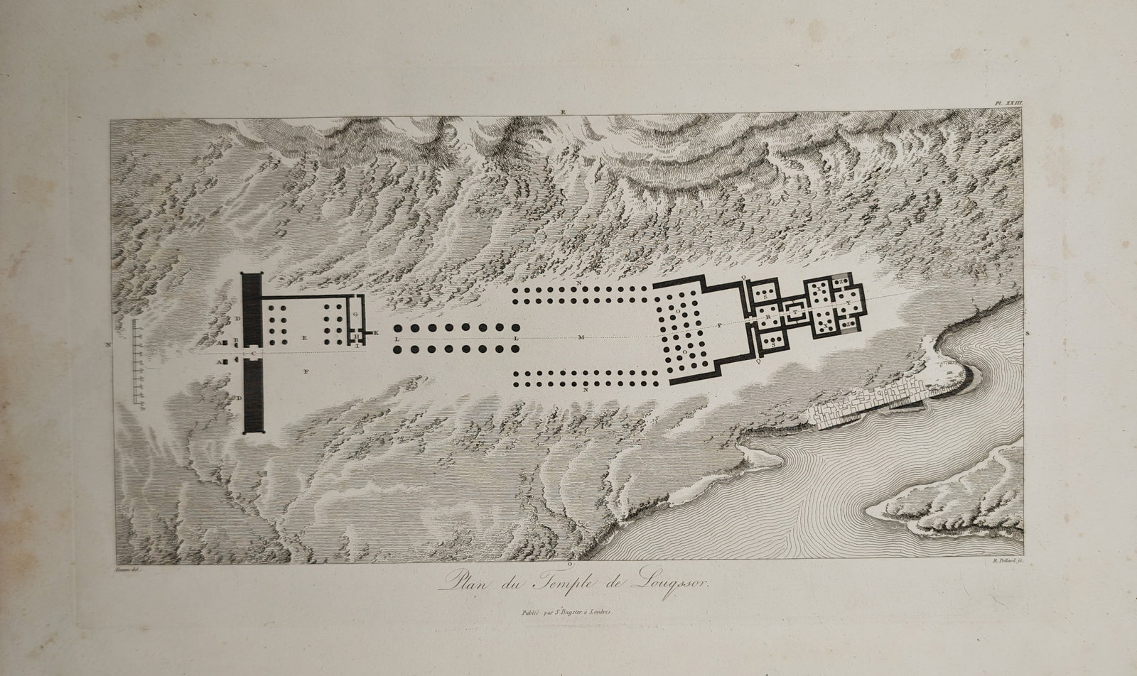 Dominique Vivant Denon – Plan of the Temple of Luxor – Engraving (19th Century) (1 of 2)