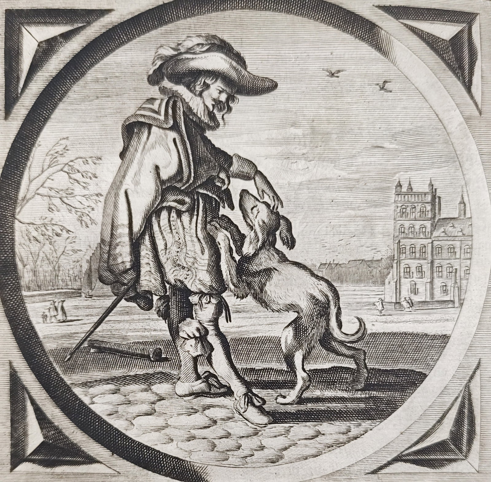 Jacob Cats – Caress the Dog and He Spoils Your Clothes – Engraving (17th Century) (1 of 3)