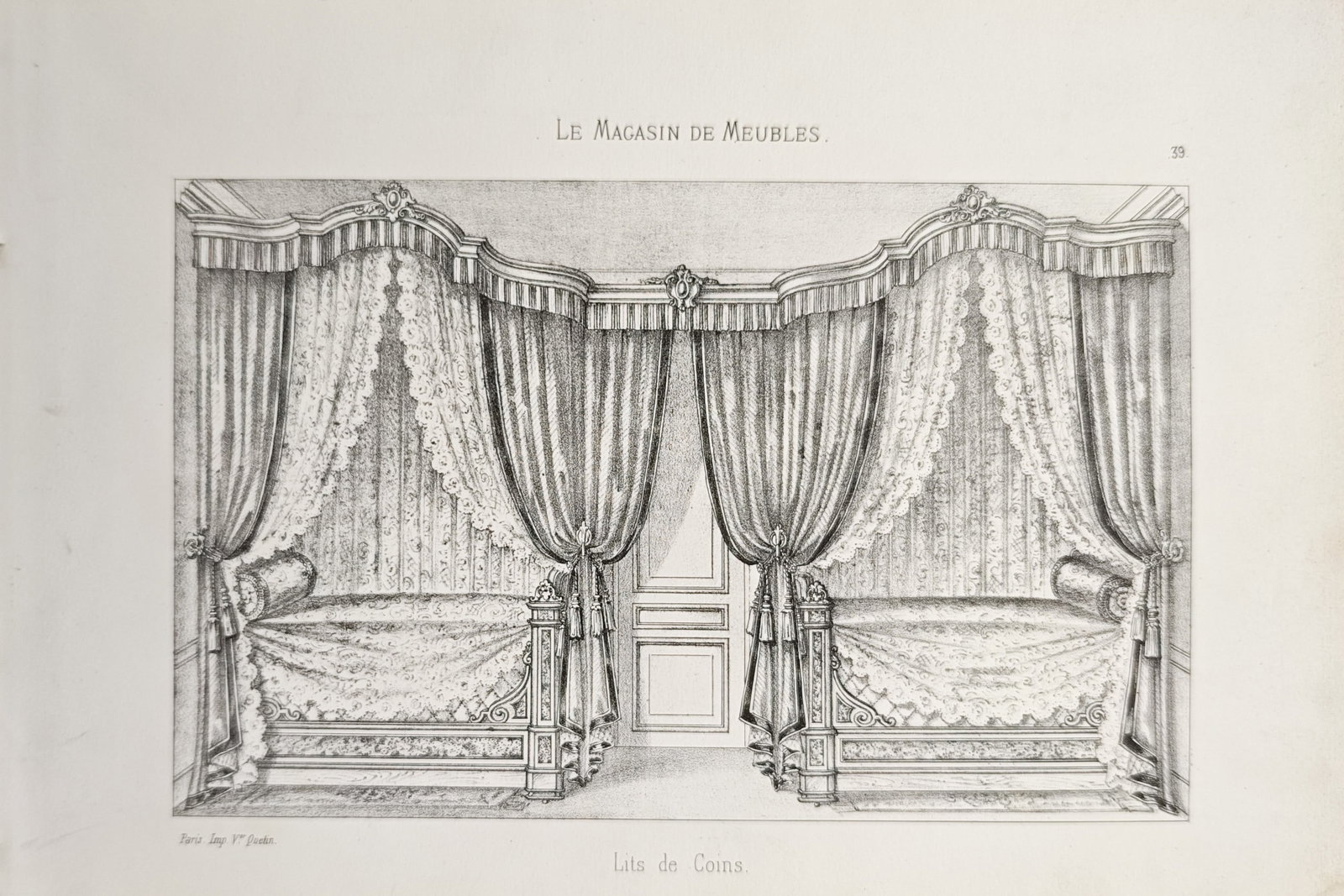Victor Quetin – Corner Beds – Lithograph (19th Century) (1 of 2)