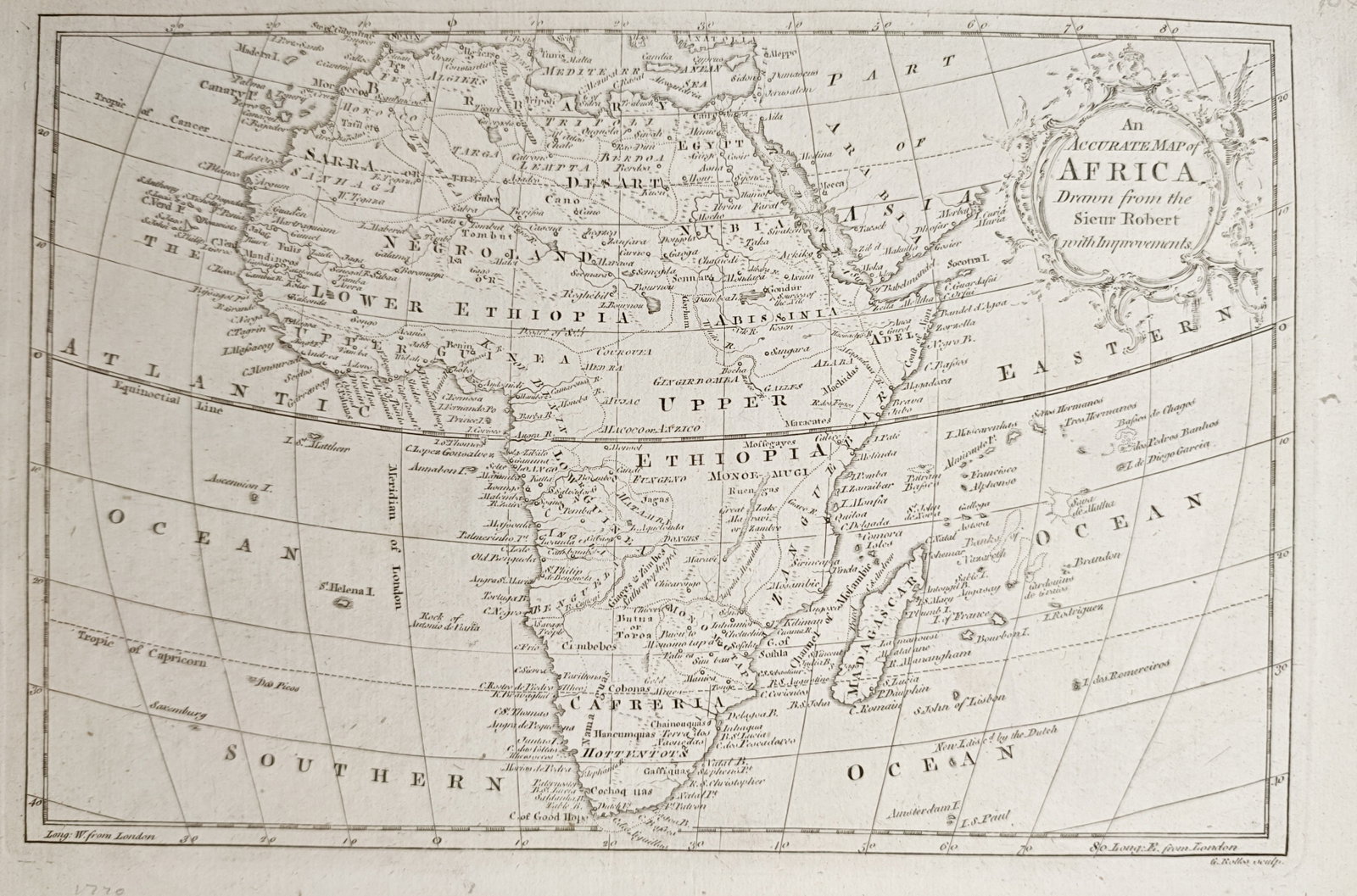 George Rollos – Map of Africa – Africa – Engraving (1760s) (1 of 2)