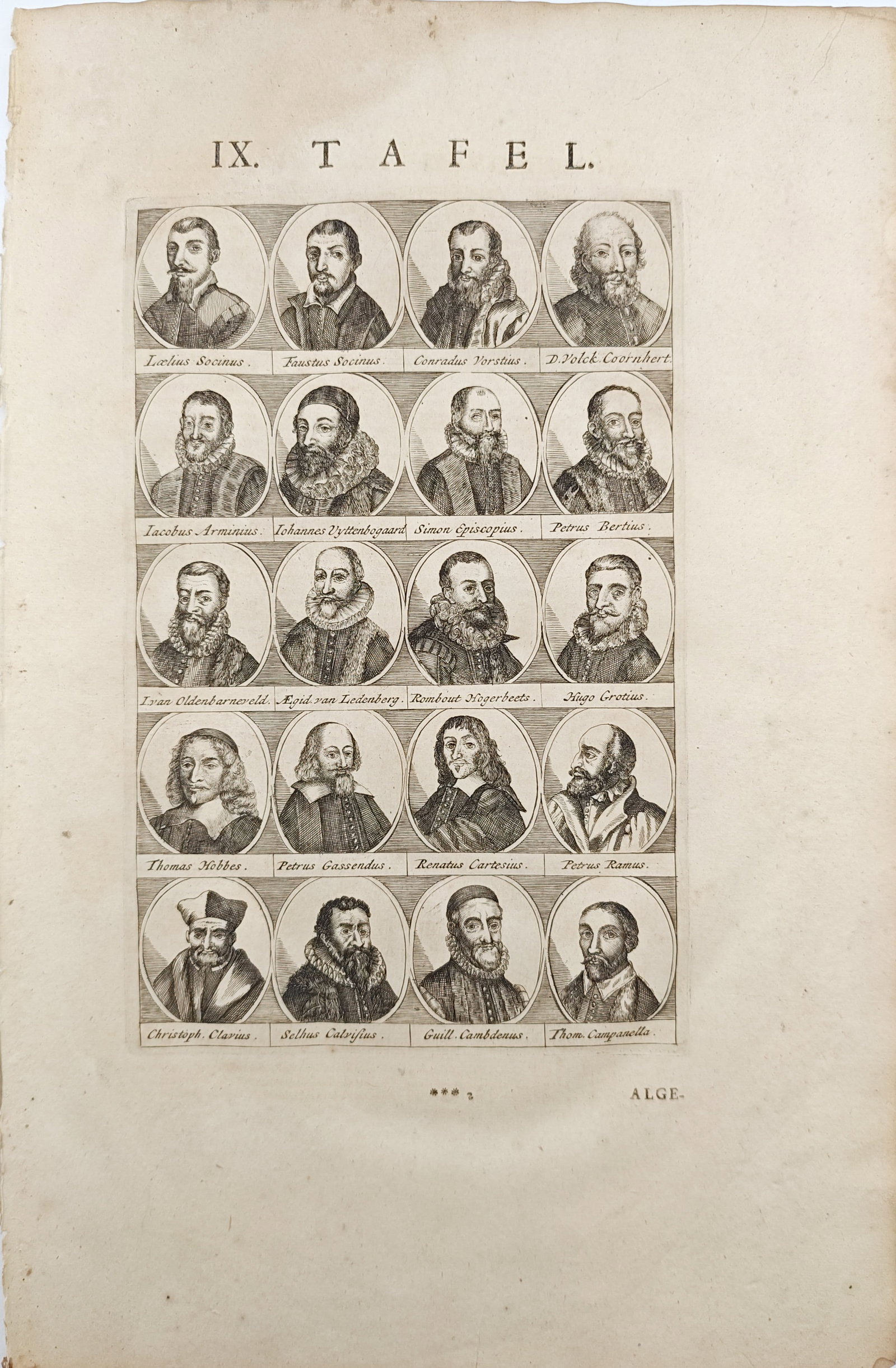 Simon de Vries – Portraits of Eminent Philosophers and Scholars – Engraving (1698) (1 of 2)