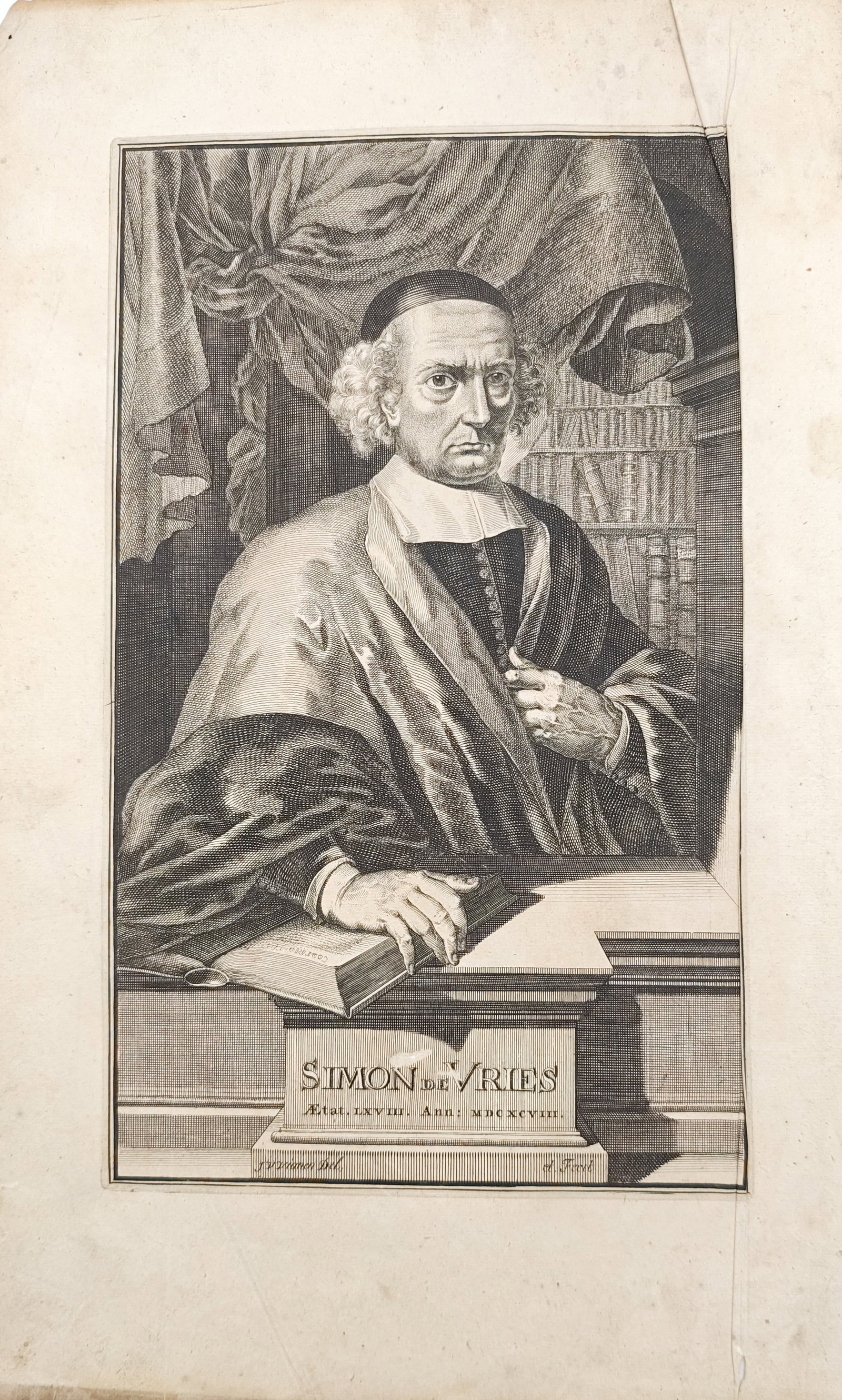 Simon de Vries – Portrait of Simon de Vries – Engraving (1698) (1 of 2)