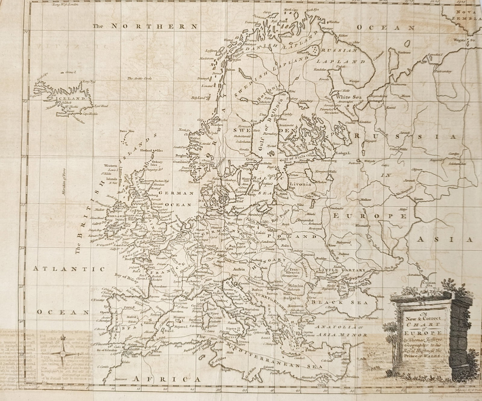 Thomas Jefferys – Map of Europe – Engraving (18th Century) (1 of 1)